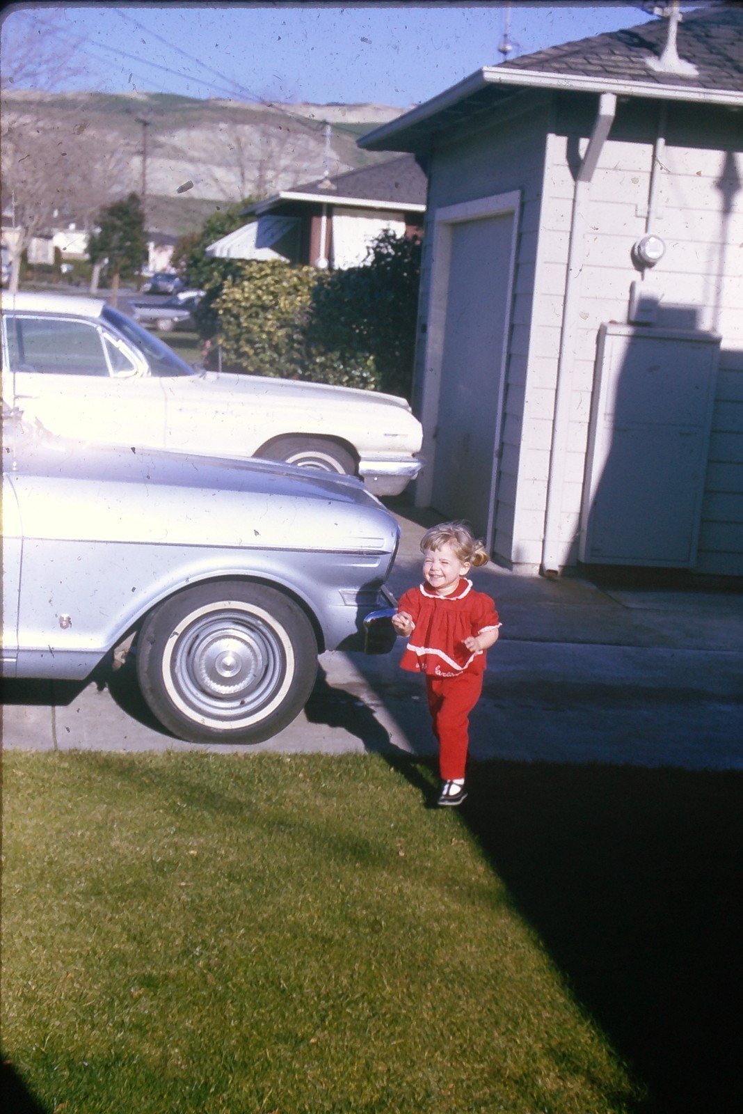 1960 Kodachrome 35mm Slide Border, Chevrolet Nova Impala Cars Child American