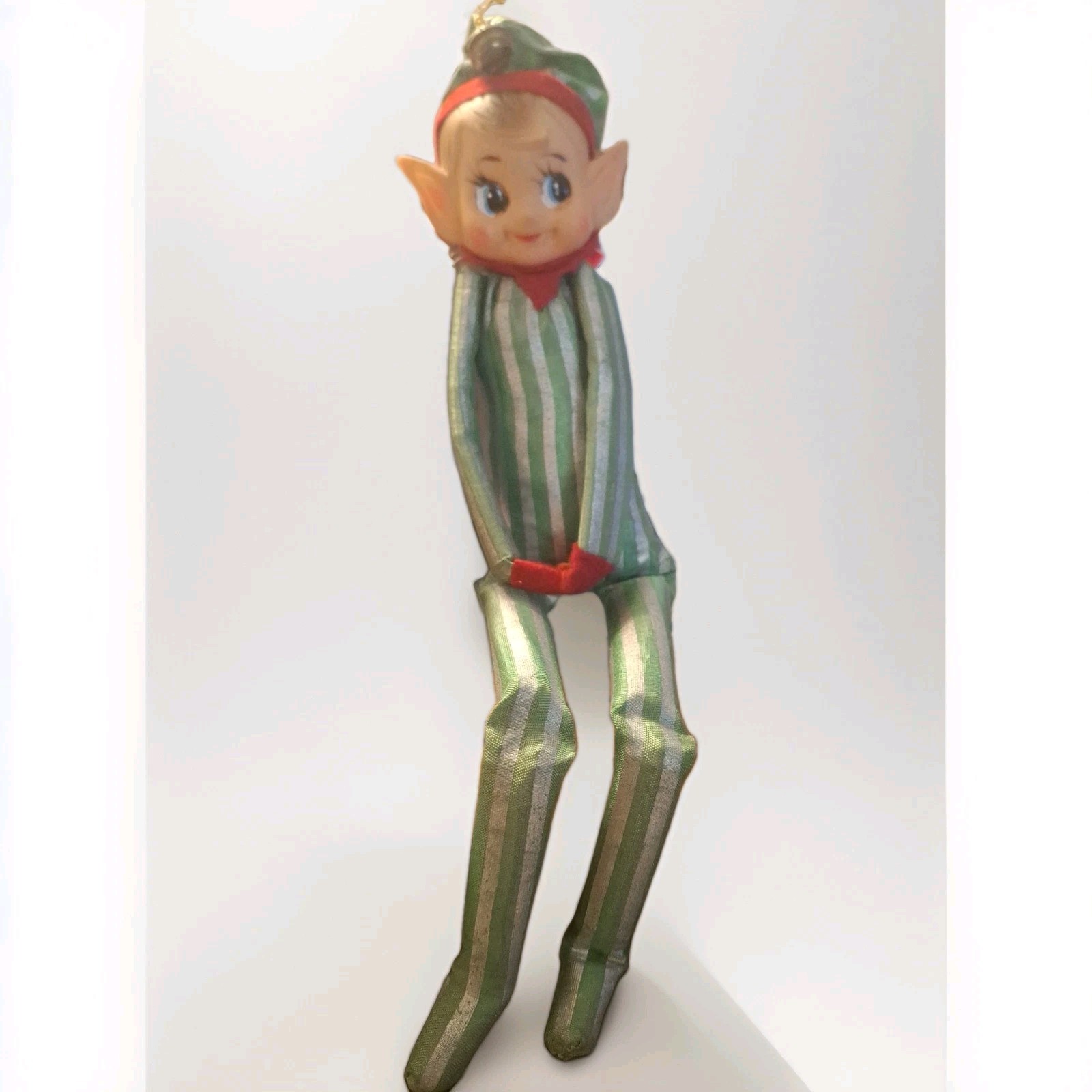 Vintage Pixie Elf Japan Knee Hugger The Pixie Striped Green White Vintage Pixie Elf Japan Knee Hugger The Pixie Striped Green White