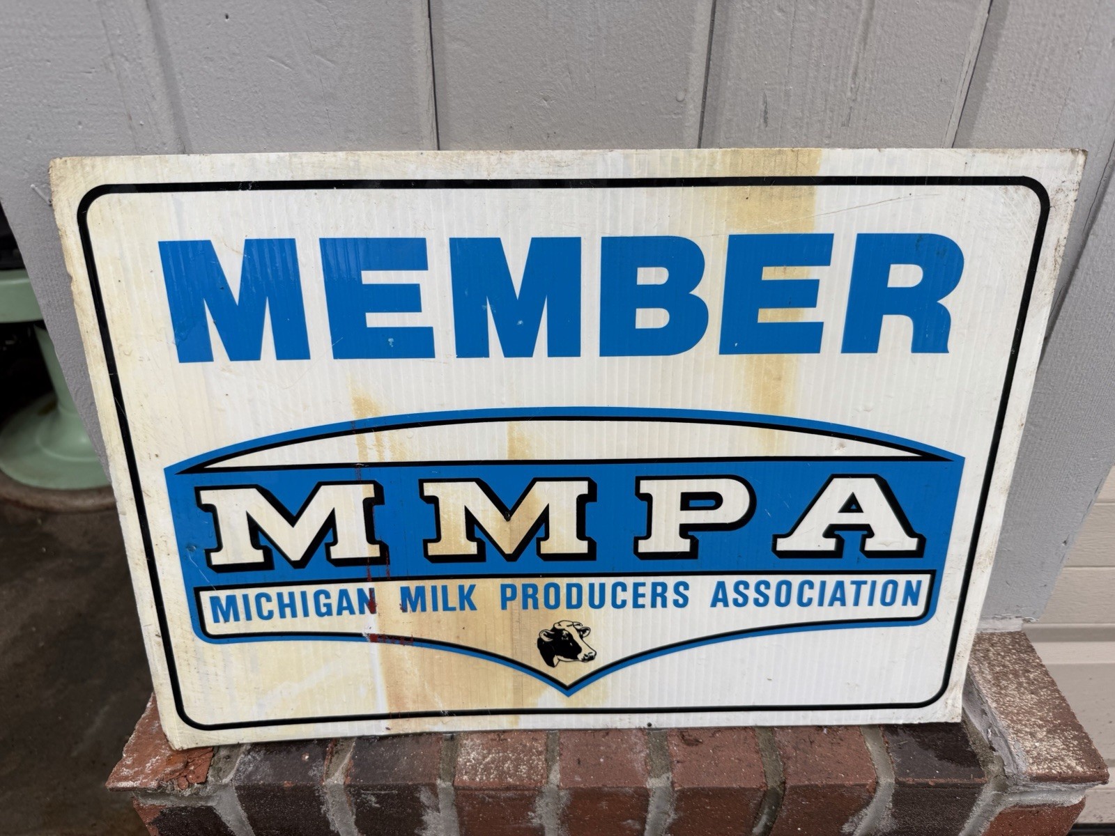 Vintage Milk Mmpa Farm Seed Member Corn Sign Tractor Dealer Not Metal