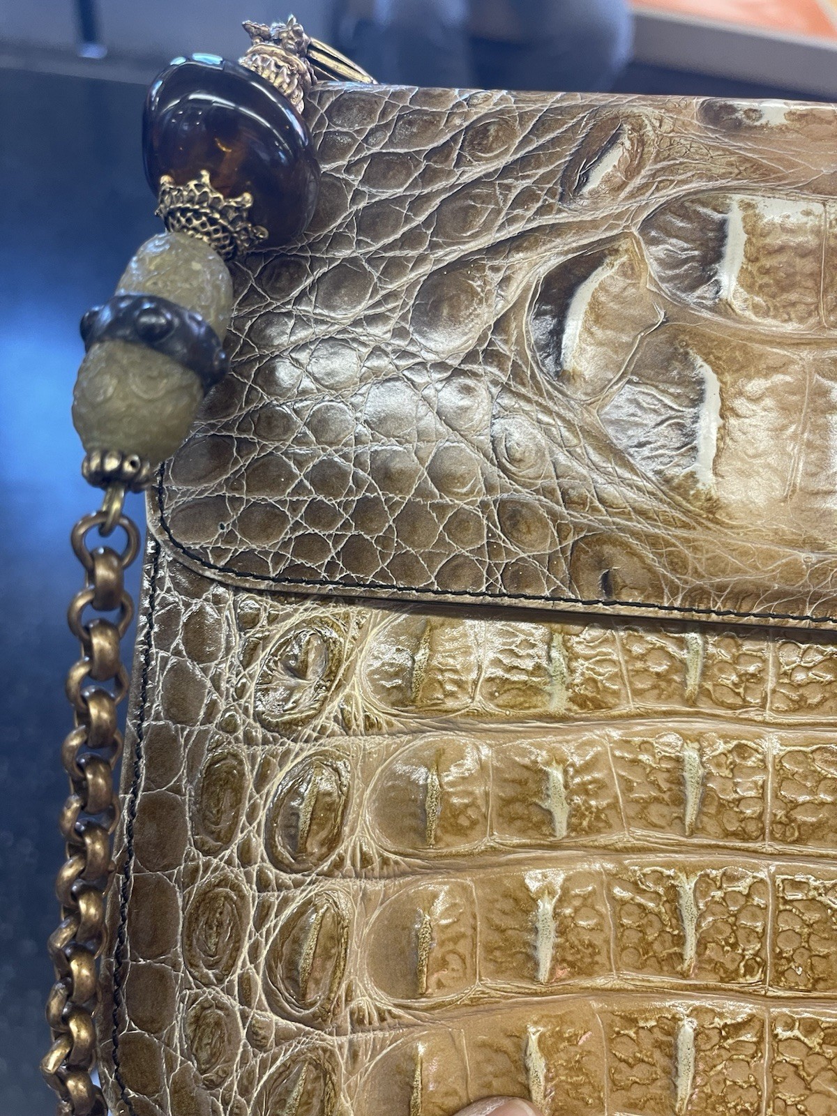 Vintage Alligator Bag Made in Italy, Signed ‘Maya’, 8”x 6.75”x 2” Vintage Alligator Bag Made in Italy, Signed ‘Maya’, 8”x 6.75”x 2”