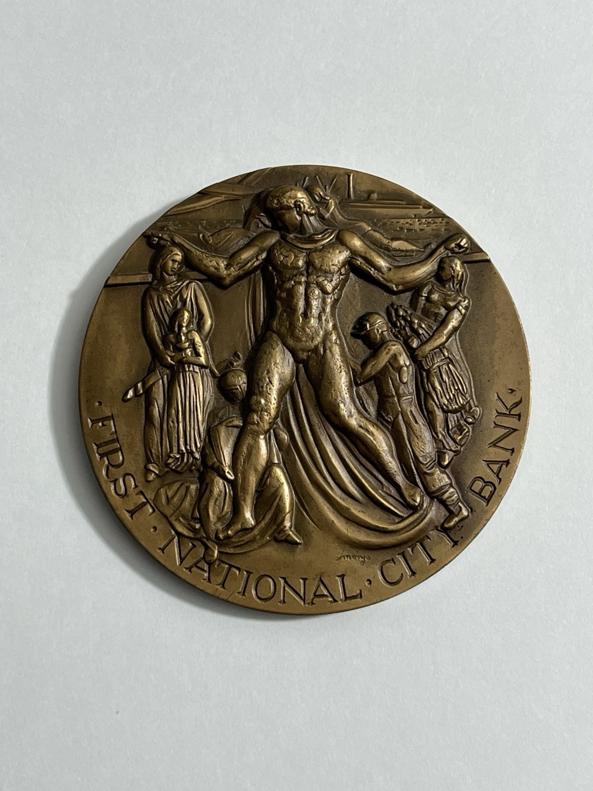 Vintage 1962 First National City Bank New York Bronze Medallion Coin