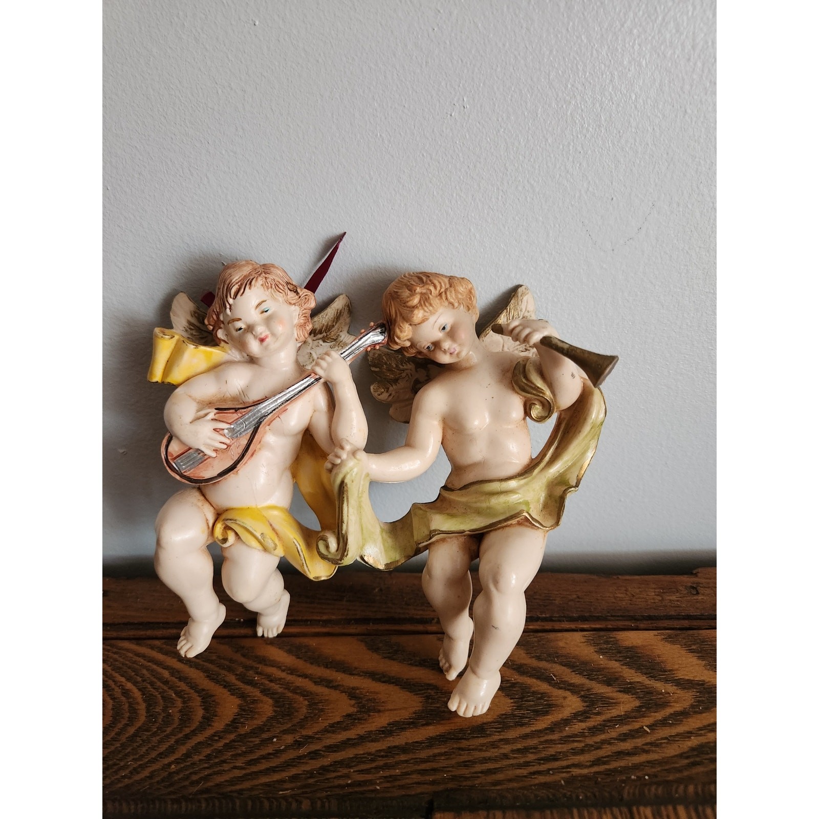 1980 2 Vtg Italian Angels Musical Cherubs Italy 5\ 1980 2 Vtg Italian Angels Musical Cherubs Italy 5\