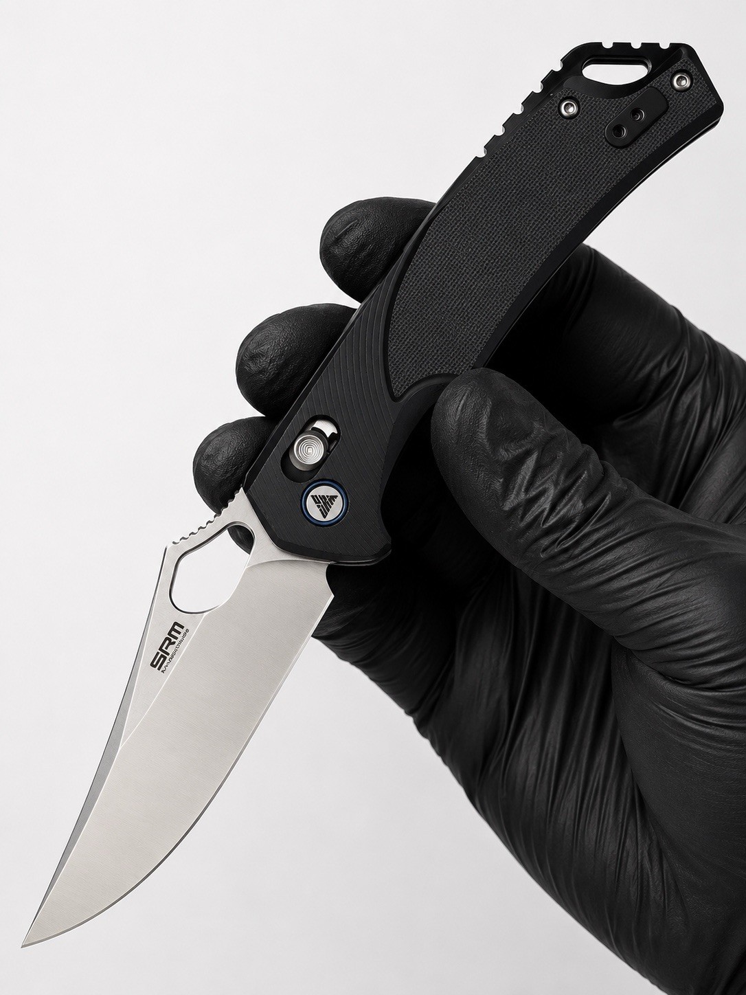 SRM 9202 Ambi Lock Folding Knife D2 Tool Steel Black G10 Handle Ball Bearing
