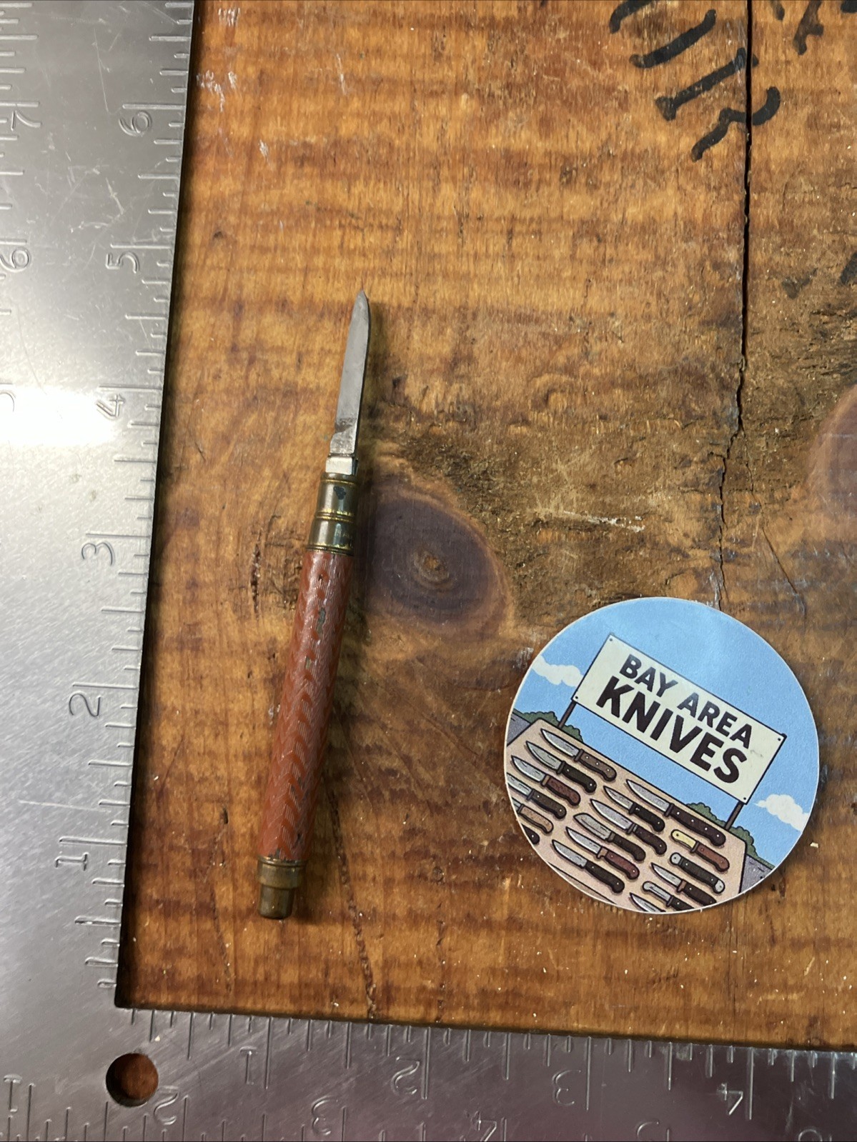 Antique Eagle Pencil Co. New York Portable Pencil Sharpener Knife Brass Black