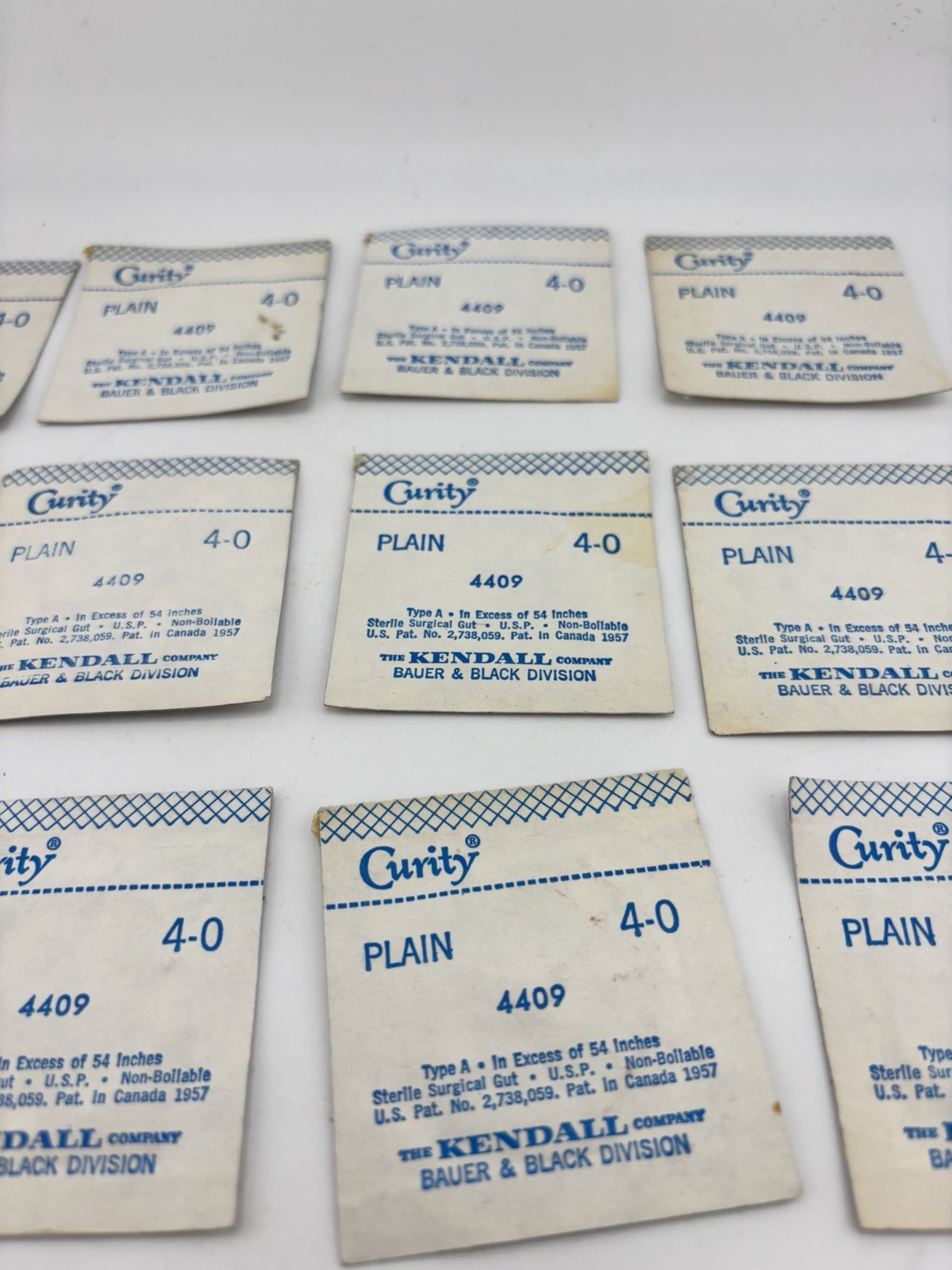 Vintage Curity Plain Surgical Gut Sutures 4-0 Kendall 4409 NOS Medical Lot