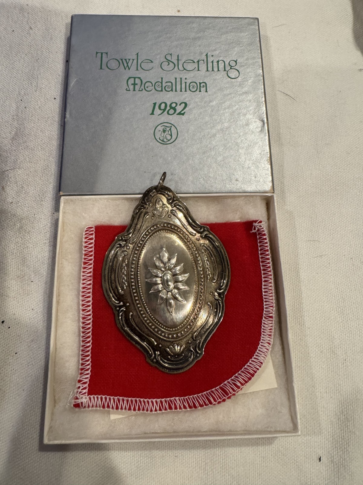 1982 Towle Sterling Silver Twelve Drummers Drumming Roses Christmas Ornament 1982 Towle Sterling Silver Twelve Drummers Drumming Roses Christmas Ornament