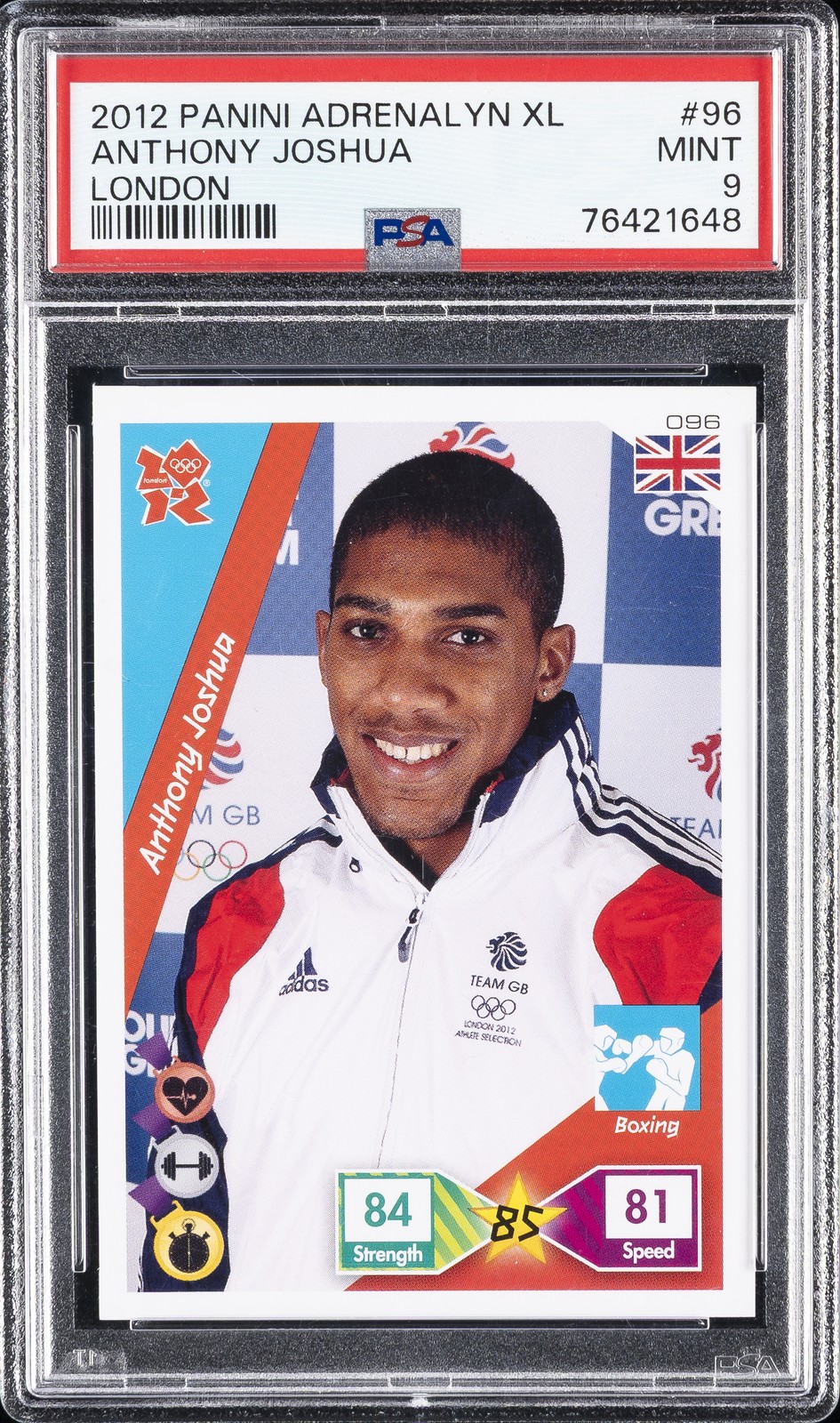 2012 PANINI ADRENALYN XL LONDON #96 ANTHONY JOSHUA PSA 9