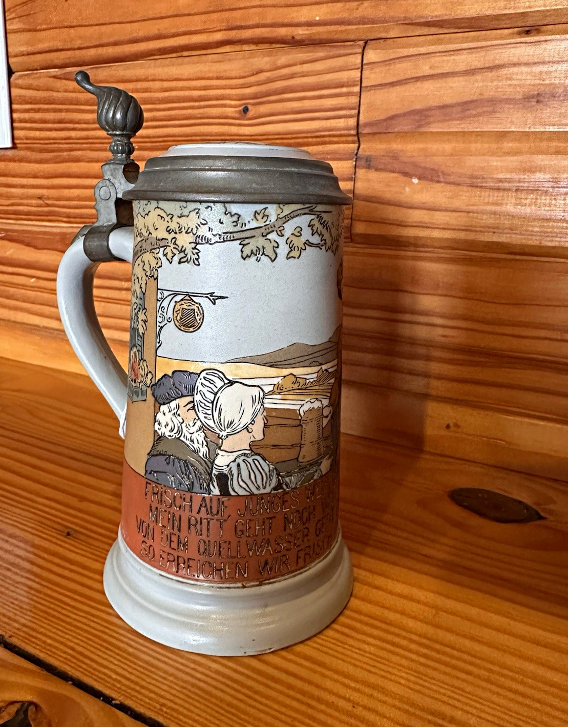 Antique Villeroy & Boch Mettlach 2889 German Stein 0.5L Pewter Lid Antique Villeroy & Boch Mettlach 2889 German Stein 0.5L Pewter Lid