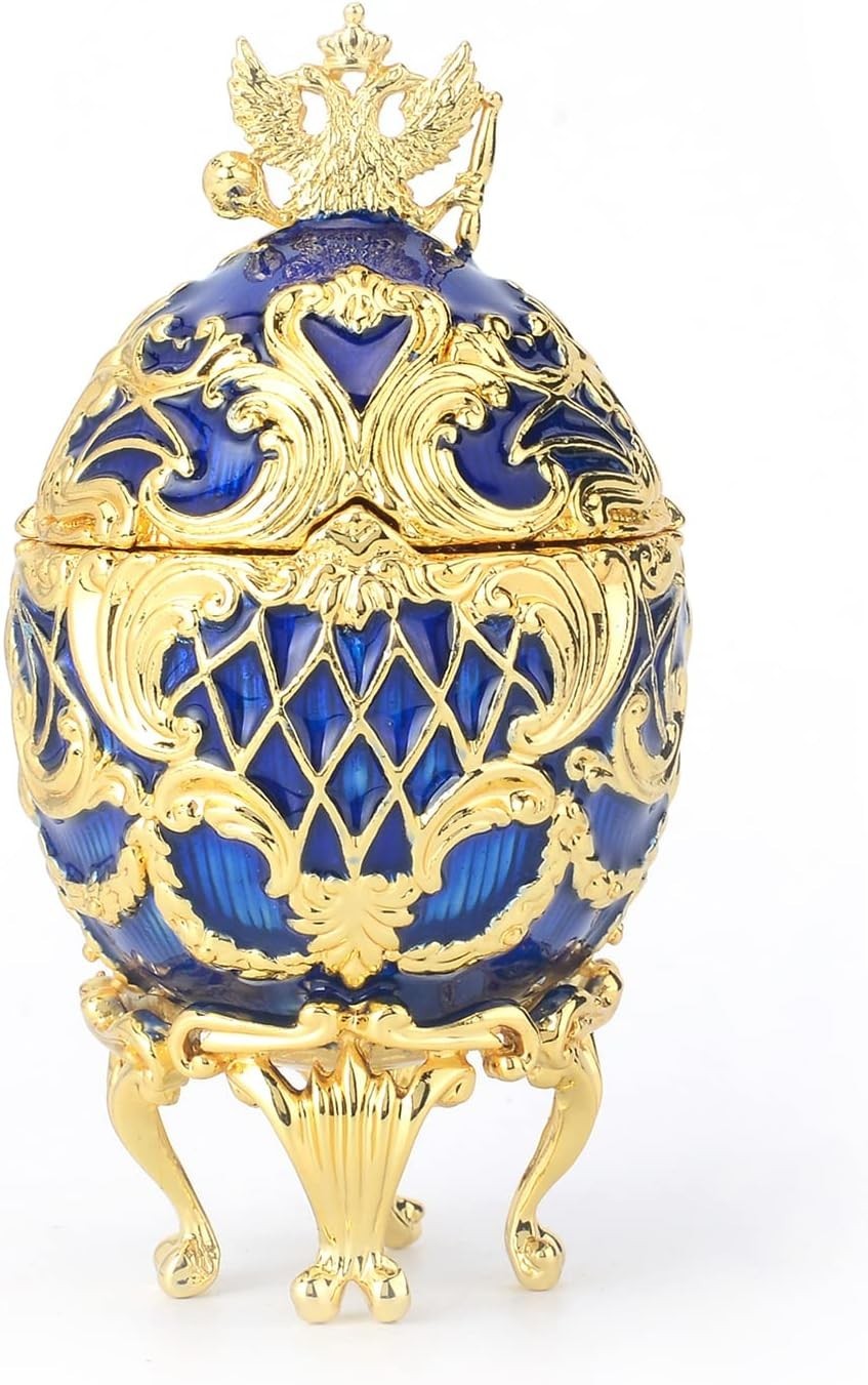 Faberge Egg Trinket Boxes Classic Enamel Hand-Painted Vintage Ornaments Metal... Faberge Egg Trinket Boxes Classic Enamel Hand-Painted Vintage Ornaments Metal...
