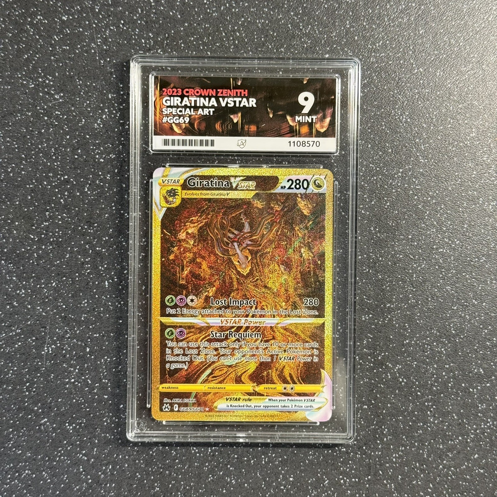 GIRATINA VSTAR GG69/GG70 - ACE 9 - CROWN ZENITH SECRET RARE HOLO POKEMON CARD GIRATINA VSTAR GG69/GG70 - ACE 9 - CROWN ZENITH SECRET RARE HOLO POKEMON CARD