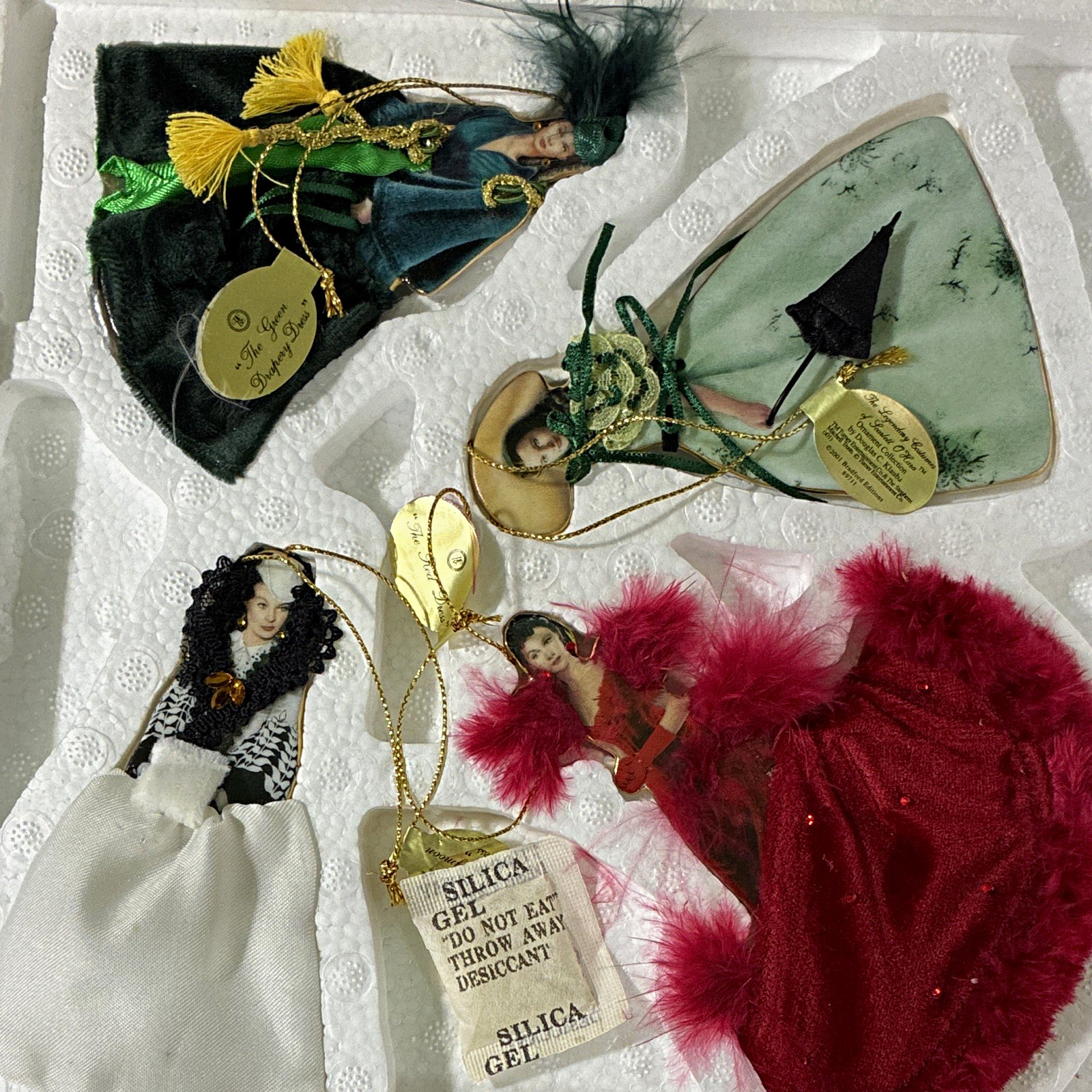 Bradford Editions Scarlett O'Hara Legendary Costumes Ornaments Lot of 4 Bradford Editions Scarlett O'Hara Legendary Costumes Ornaments Lot of 4