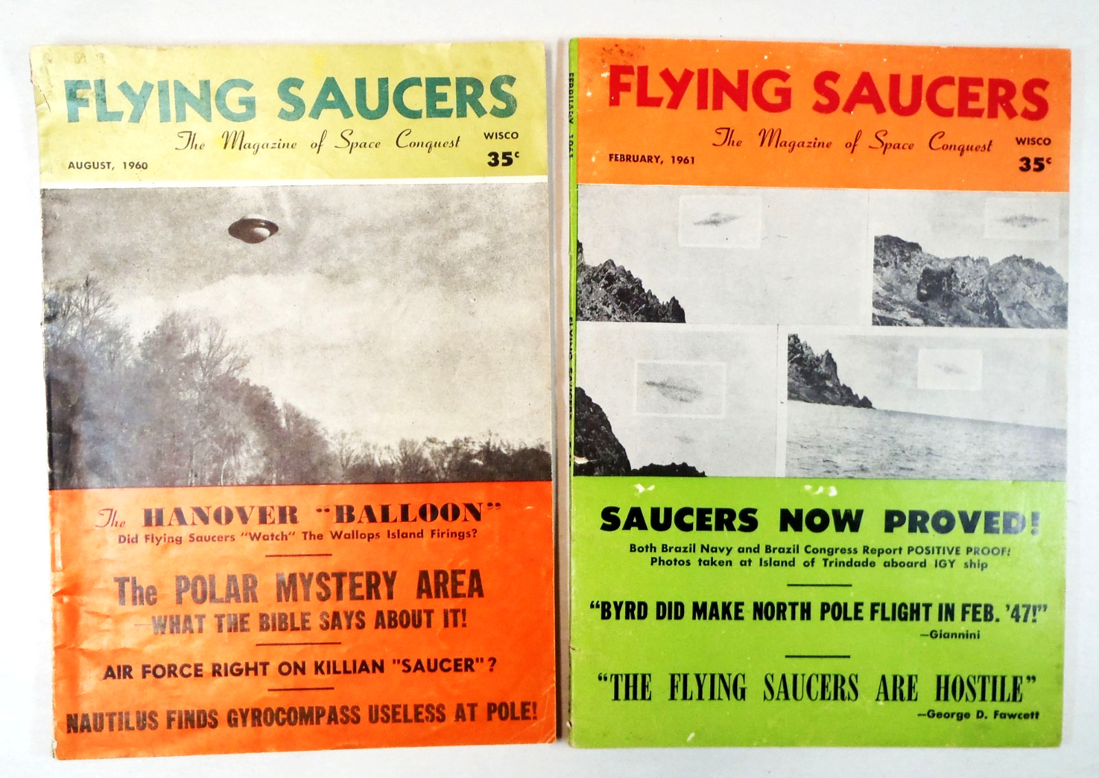 FLYING SAUCERS 1960 Space Conquest Magazines WISCO illustrated _mb FLYING SAUCERS 1960 Space Conquest Magazines WISCO illustrated _mb