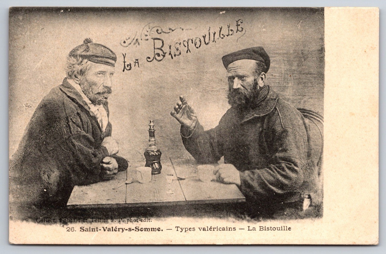 Antique Postcard Men Drinking Coffee La Bistouille Saint Valery Sur Somme France Antique Postcard Men Drinking Coffee La Bistouille Saint Valery Sur Somme France