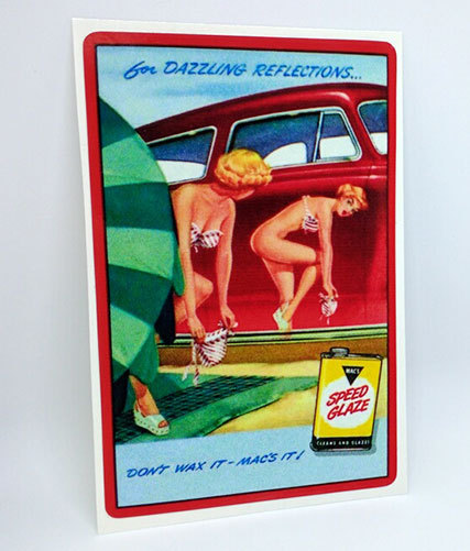 Mac's Speed Glaze Vintage Style Decal / Sticker, 1950's Pinup Mac's Speed Glaze Vintage Style Decal / Sticker, 1950's Pinup