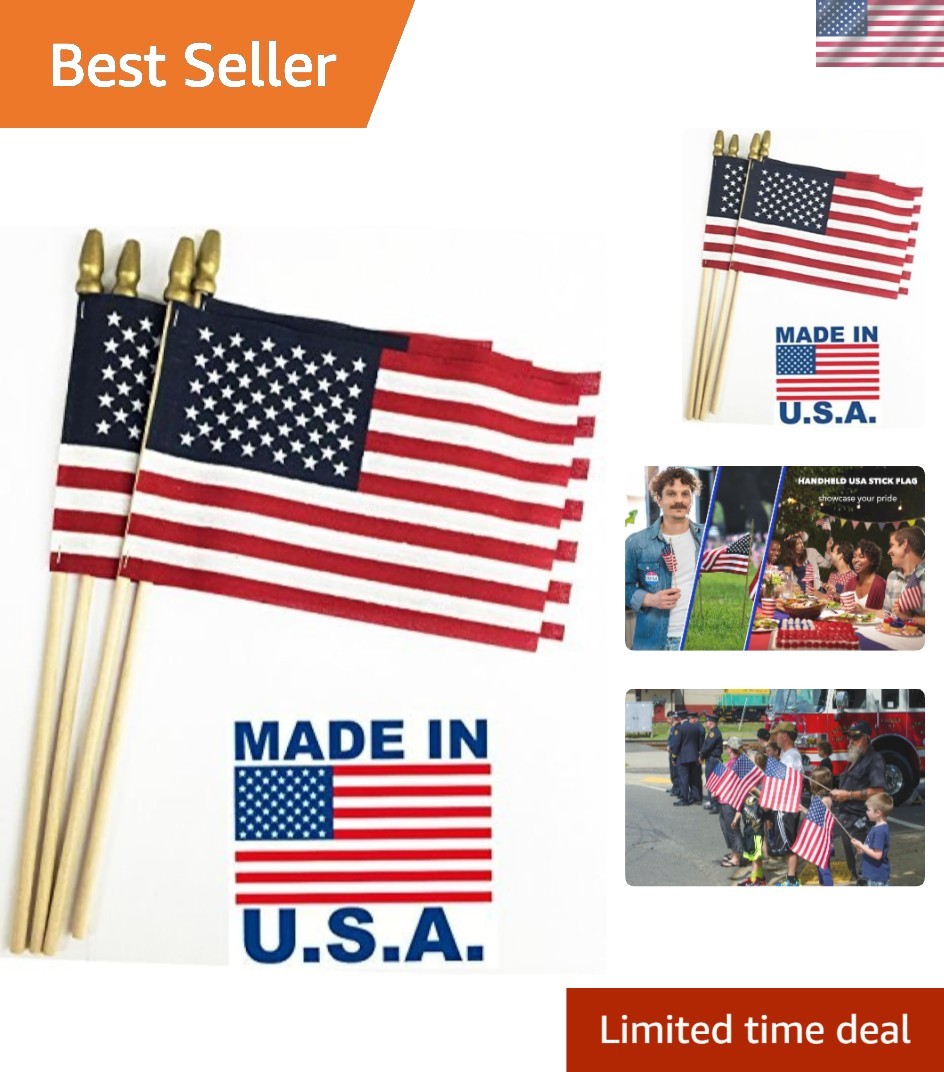 12-Pack, Proudly MADE IN U.S.A. 8x12 Inch Spearhead Handheld American Stick F... 12-Pack, Proudly MADE IN U.S.A. 8x12 Inch Spearhead Handheld American Stick F...