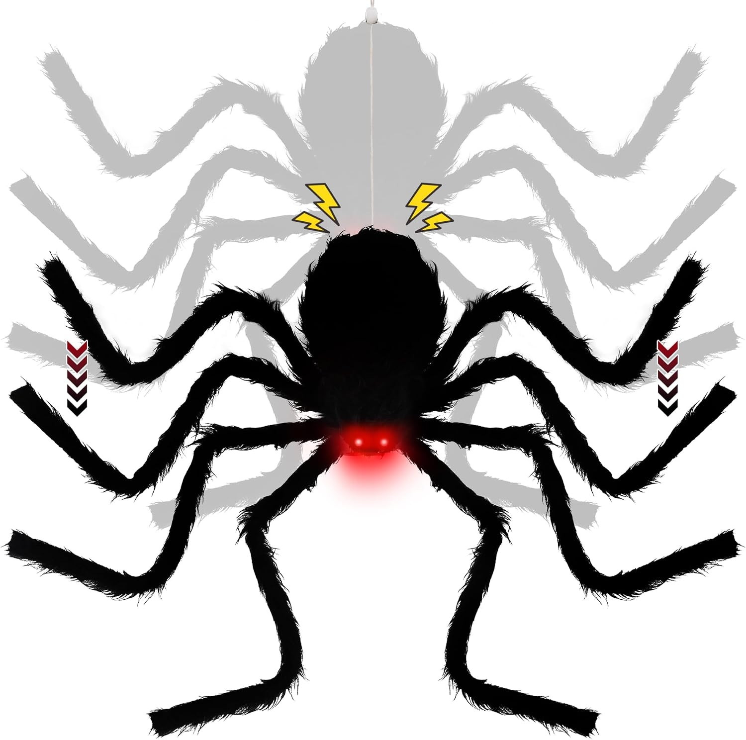 yosager Halloween Decor Electric Dropping Spider 30in (Stretched Legs), Voice Ac yosager Halloween Decor Electric Dropping Spider 30in (Stretched Legs), Voice Ac