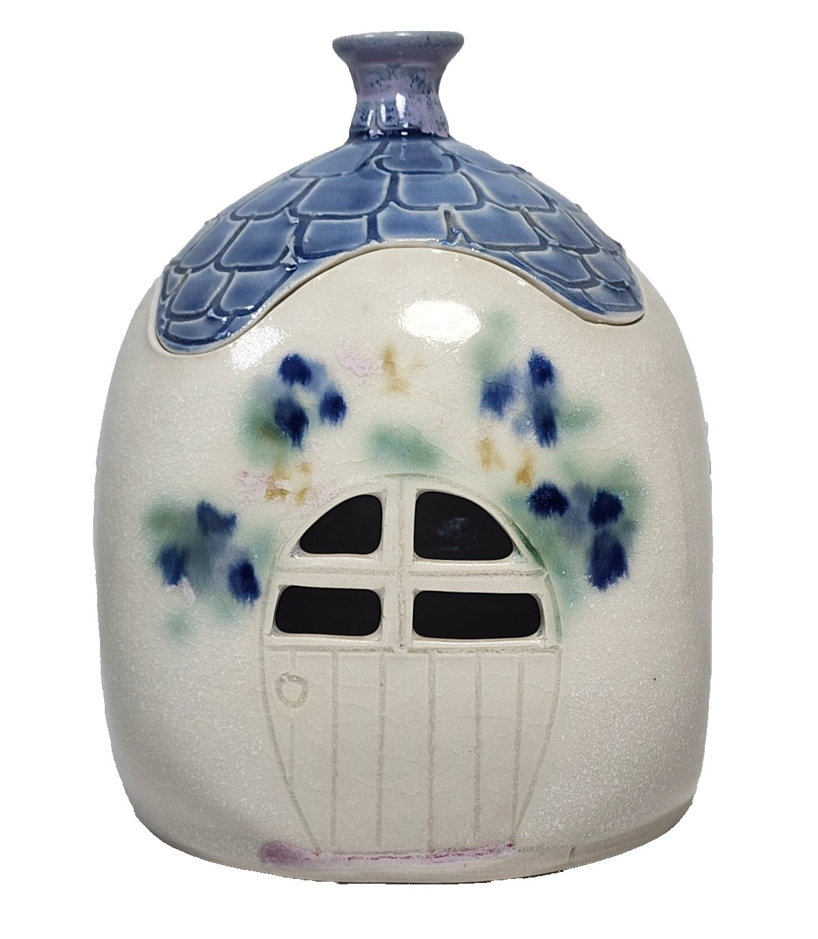 Vintage 1991 Clouds Pottery Folsom Garlic Keeper Birdhouse Candle Holder Vintage 1991 Clouds Pottery Folsom Garlic Keeper Birdhouse Candle Holder