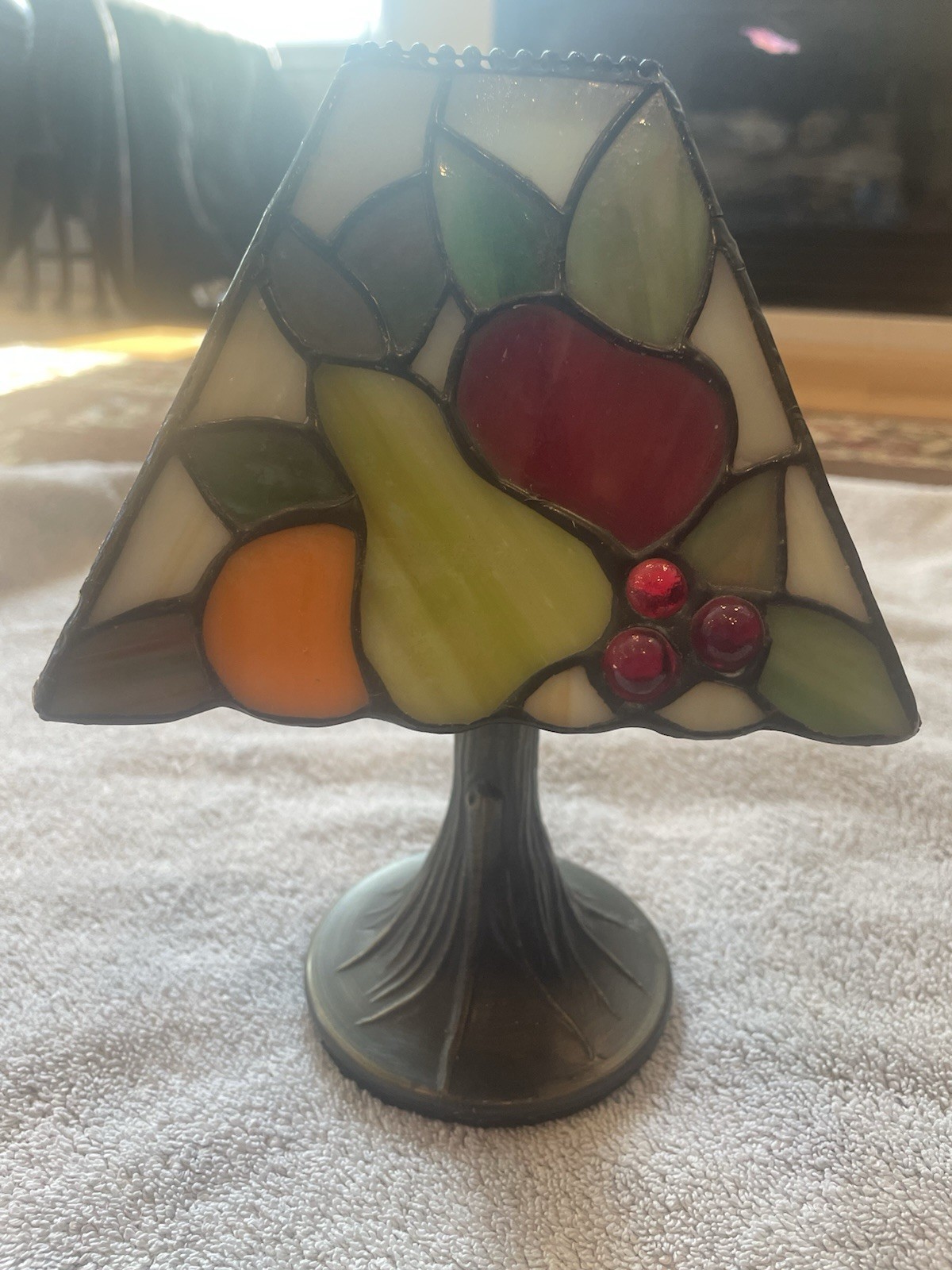 Tiffany Style Stained Glass Fairy Light Lamp Tea Light Holder