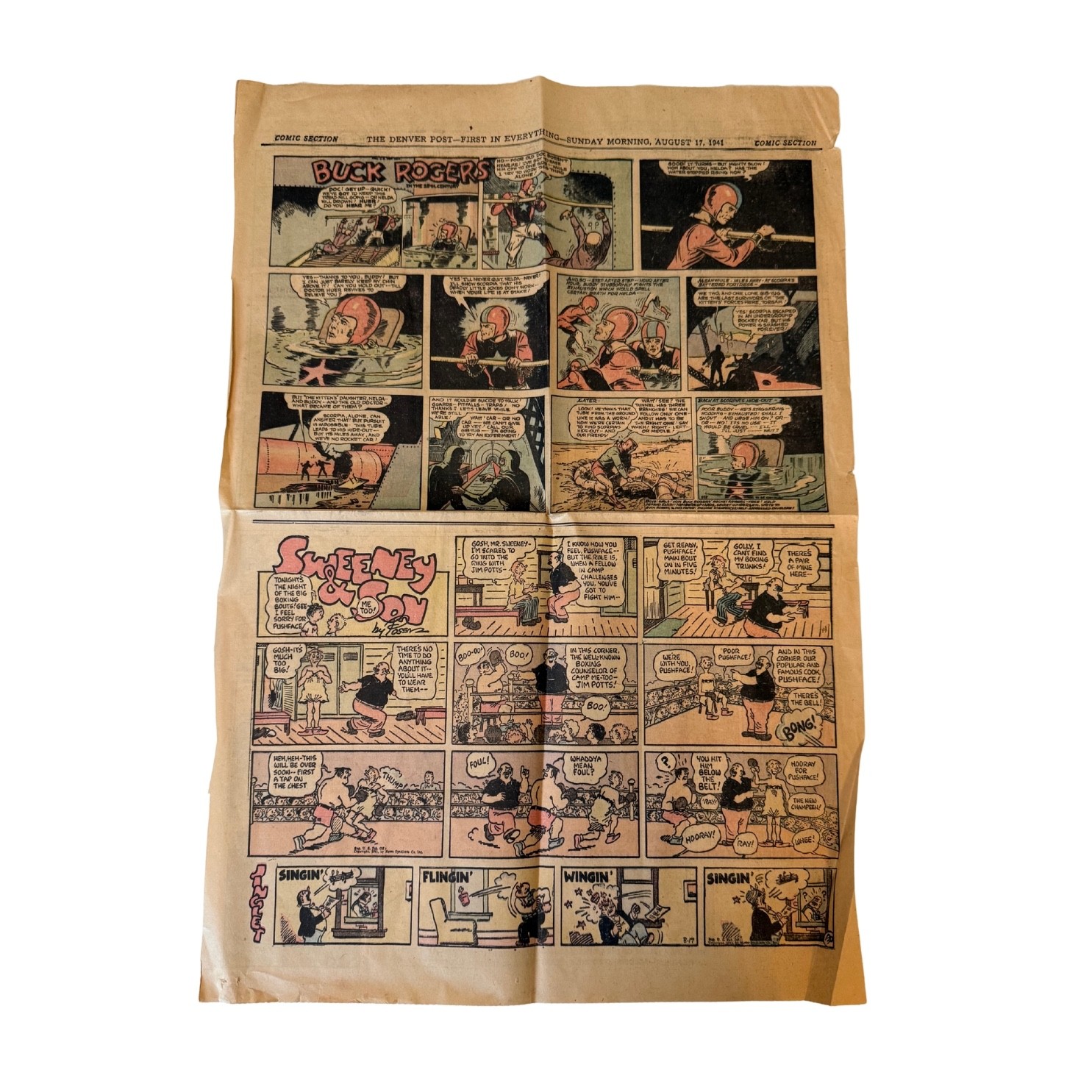Buck Rogers & Sweeney Son Full Page Comic Denver Post August 17 1941 Vintage Buck Rogers & Sweeney Son Full Page Comic Denver Post August 17 1941 Vintage