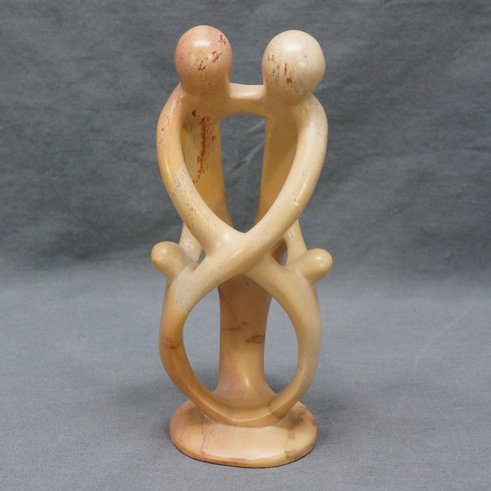 Family Tree Hand Carved Kenya Kisii Soapstone Statue Figurine 8\