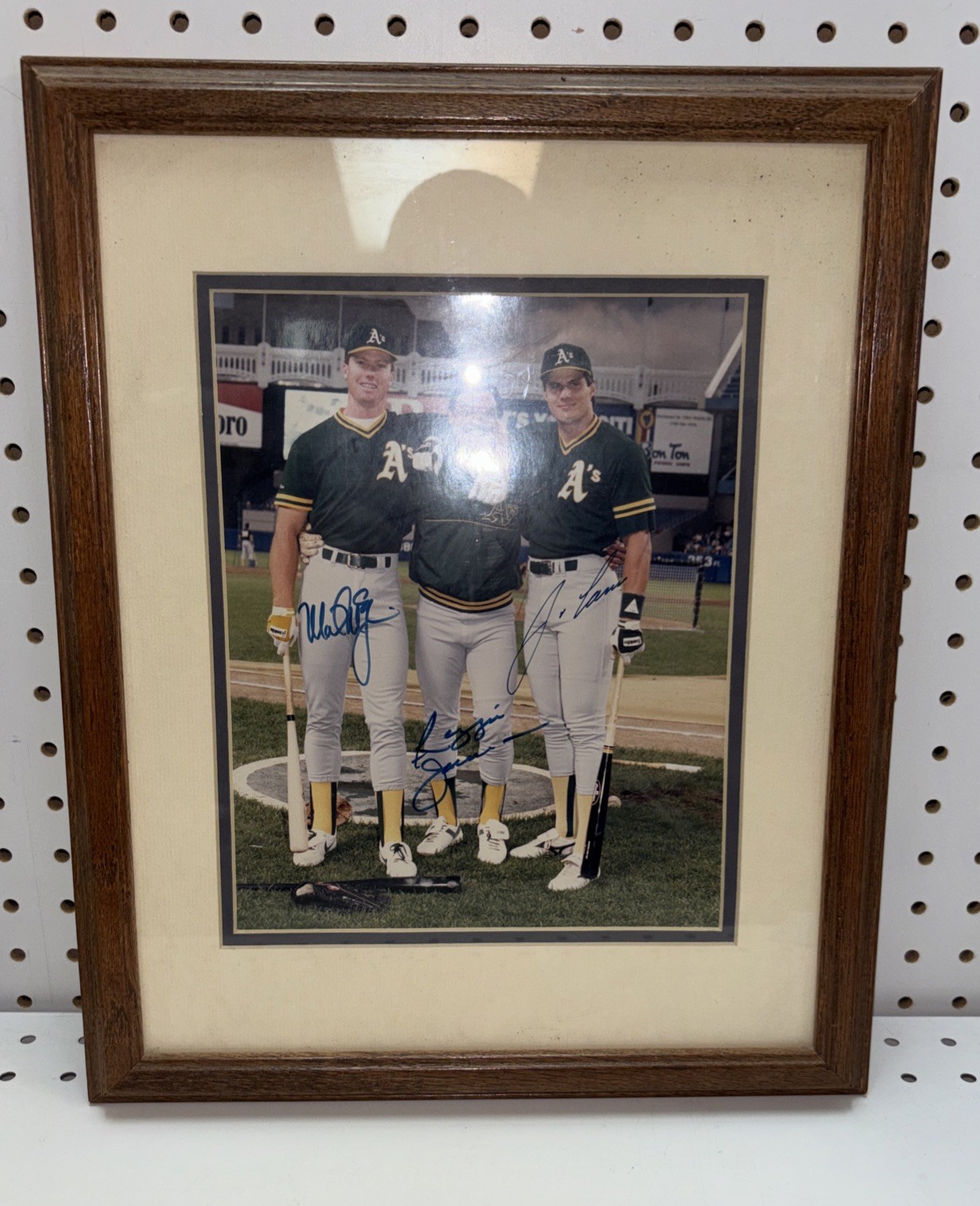MARK MCGWIRE REGGIE JACKSON JOSE CANSECO SIGNED REPRINT OAKLAND A's 8 MARK MCGWIRE REGGIE JACKSON JOSE CANSECO SIGNED REPRINT OAKLAND A's 8