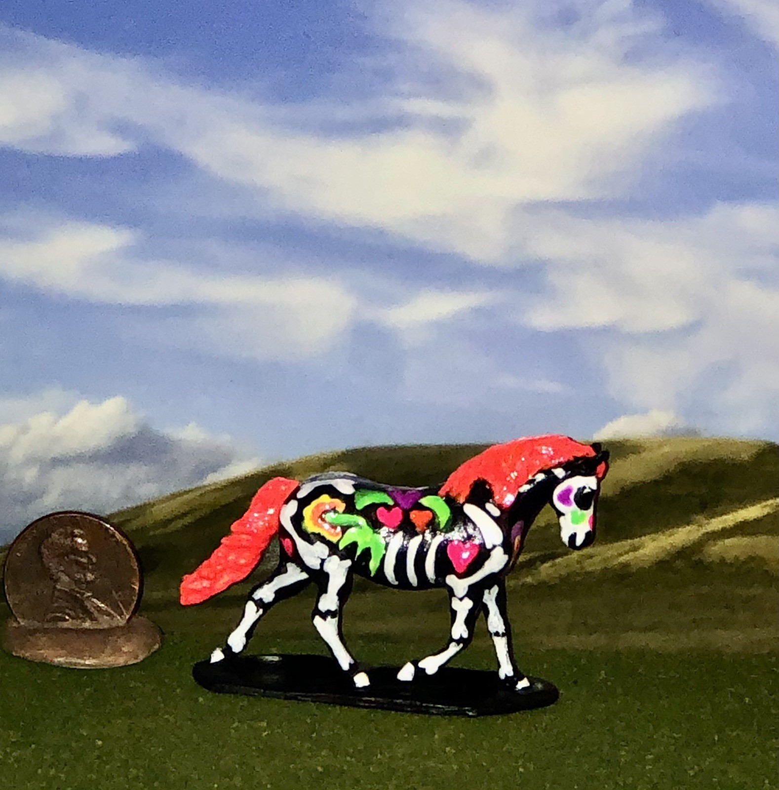 OOAK Like Breyer cm Custom Mini AR Resin Sugar Skull Halloween Horse *đź’€Tiny* OOAK Like Breyer cm Custom Mini AR Resin Sugar Skull Halloween Horse *đź’€Tiny*