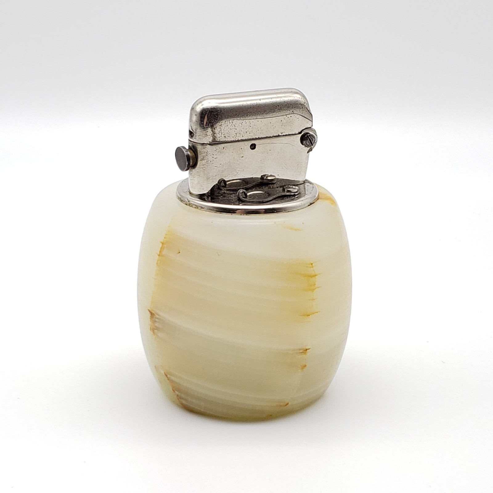 Vintage 1930s Thorens Double Claw Onyx Table Petrol Lighter Switzerland