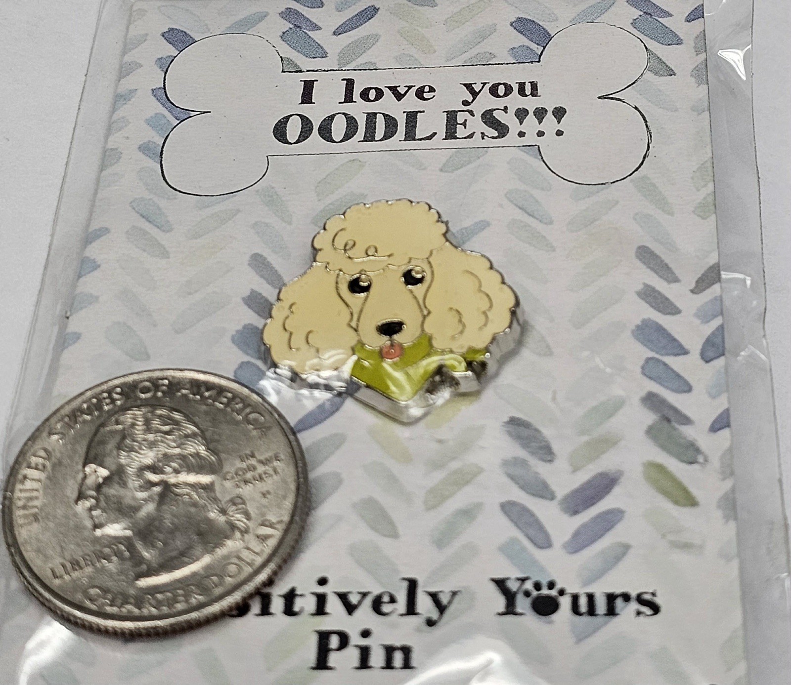Ganz PAWSitively Yours Cream Poodle Enamel Pin — I Love You OODLES