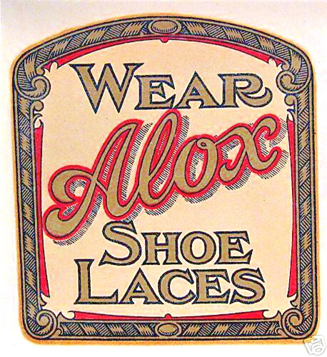 1930\'s Ornate Alox Shoe Lace Decal/  Old Store Stock