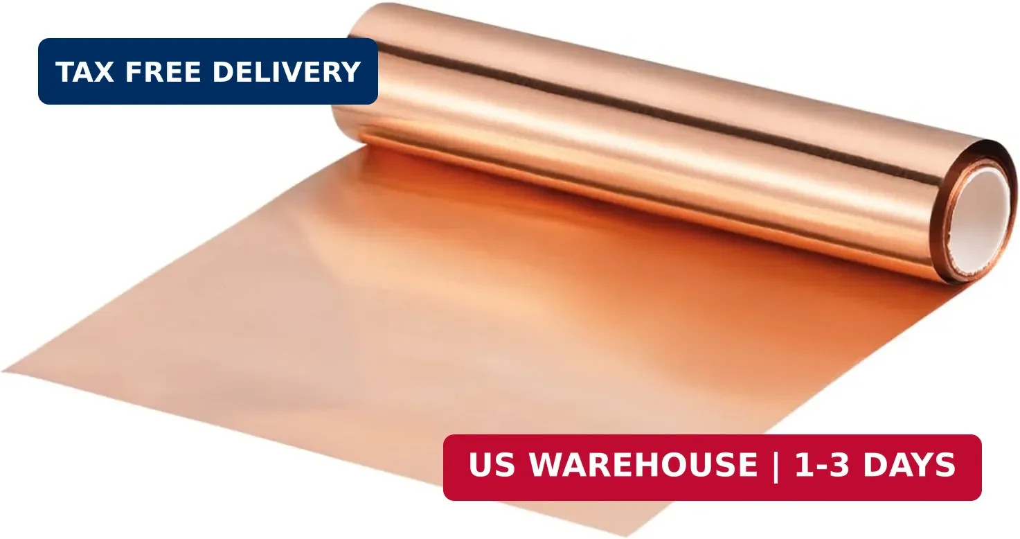 Copper Flashing Sheet Roll 3500mm x 100mm x 0.02mm, 99.9% Pure Copper Strip 4\ Copper Flashing Sheet Roll 3500mm x 100mm x 0.02mm, 99.9% Pure Copper Strip 4\