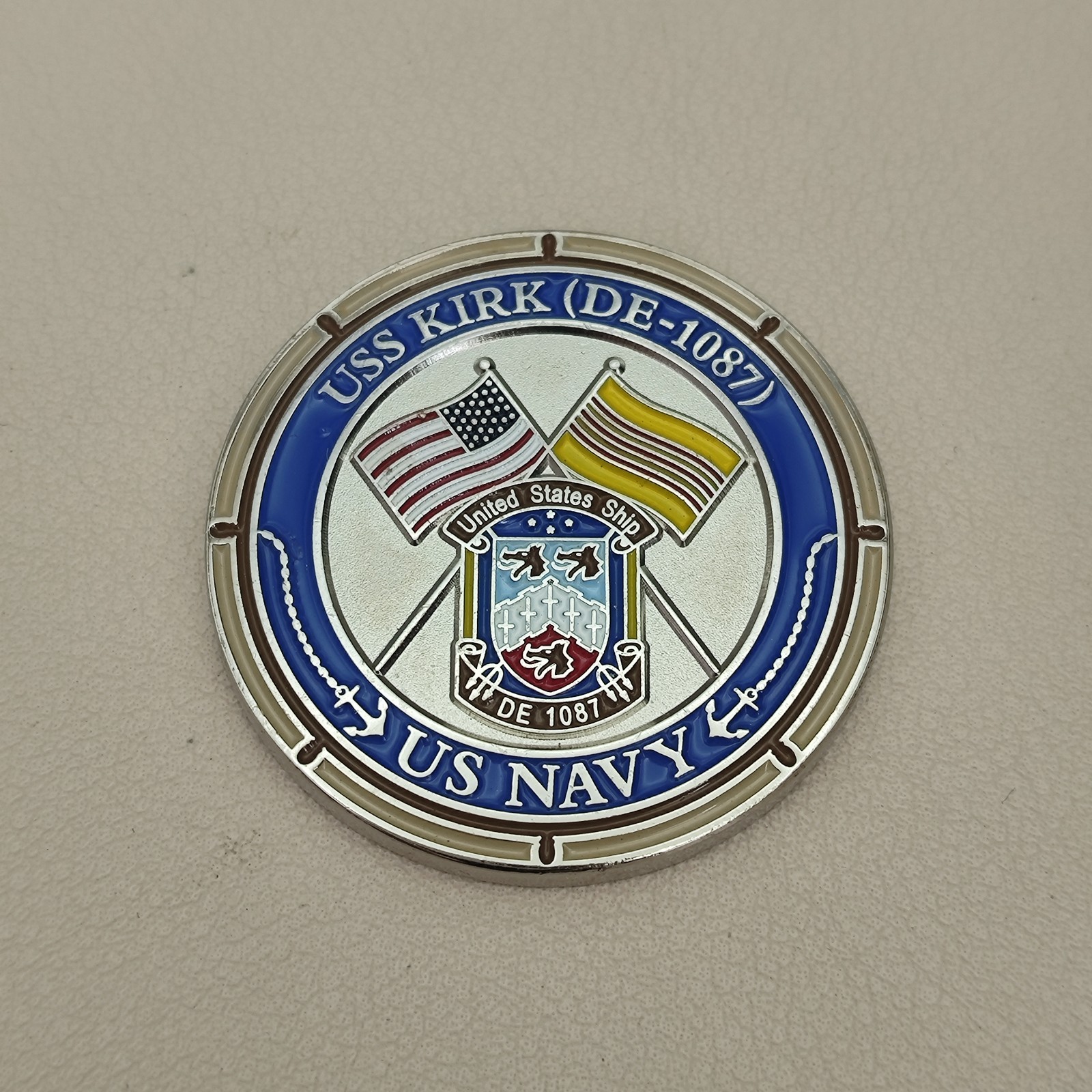 USS KIRK DE-1087 Operation Frequent Wind Challenge Coin
