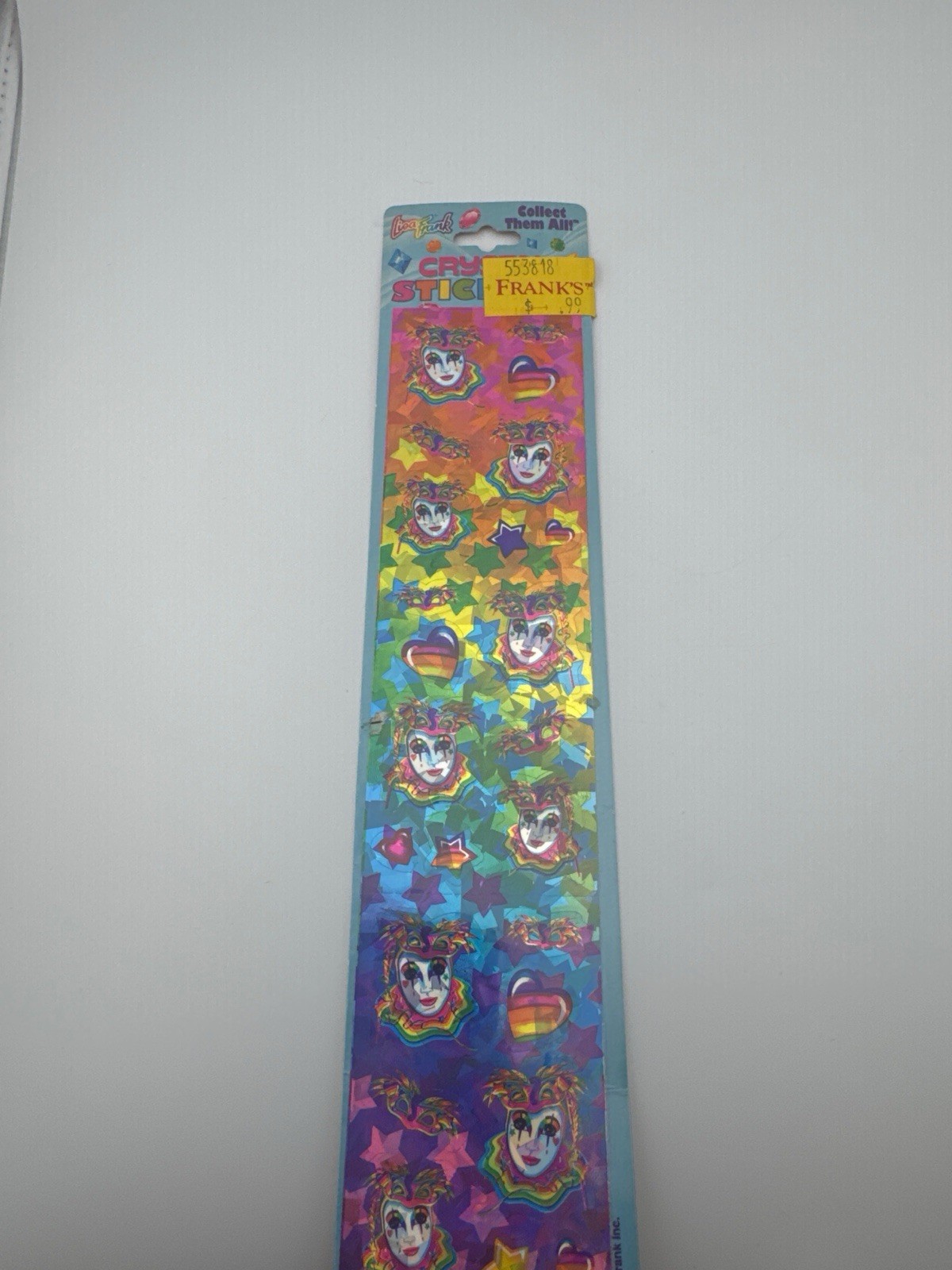 Vintage 90s Holographic Foil Sticker Strip- Jester Harlequin/ Lisa Frank Style
