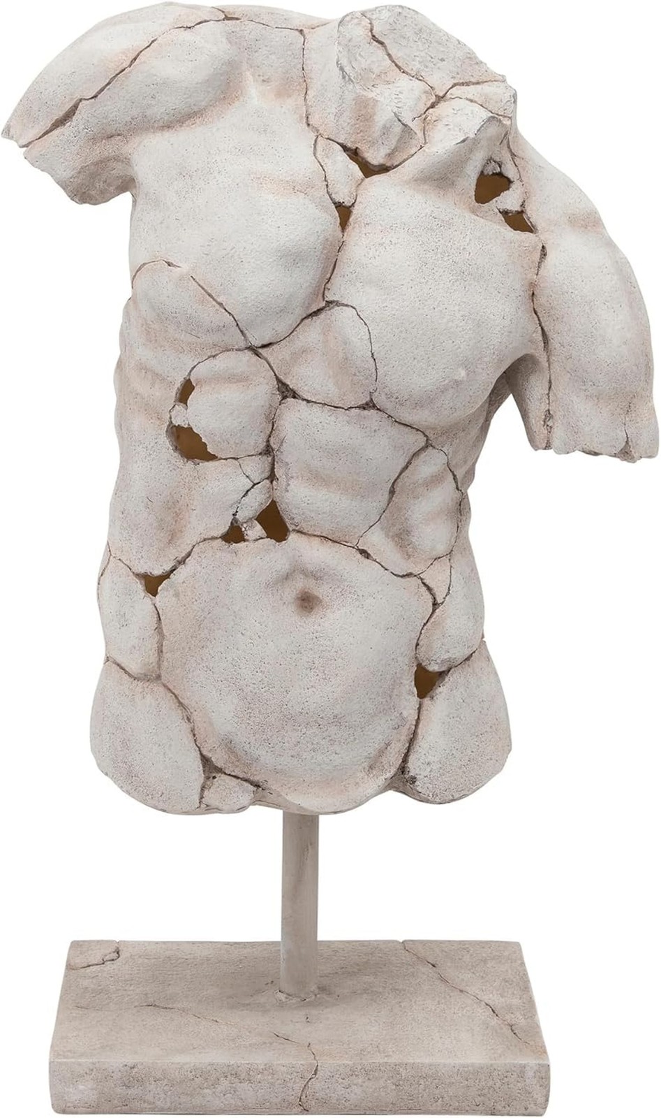 Resin Male Torso Sculpture – Contemporary Figurine, Accent for Bookshelf S Resin Male Torso Sculpture – Contemporary Figurine, Accent for Bookshelf S