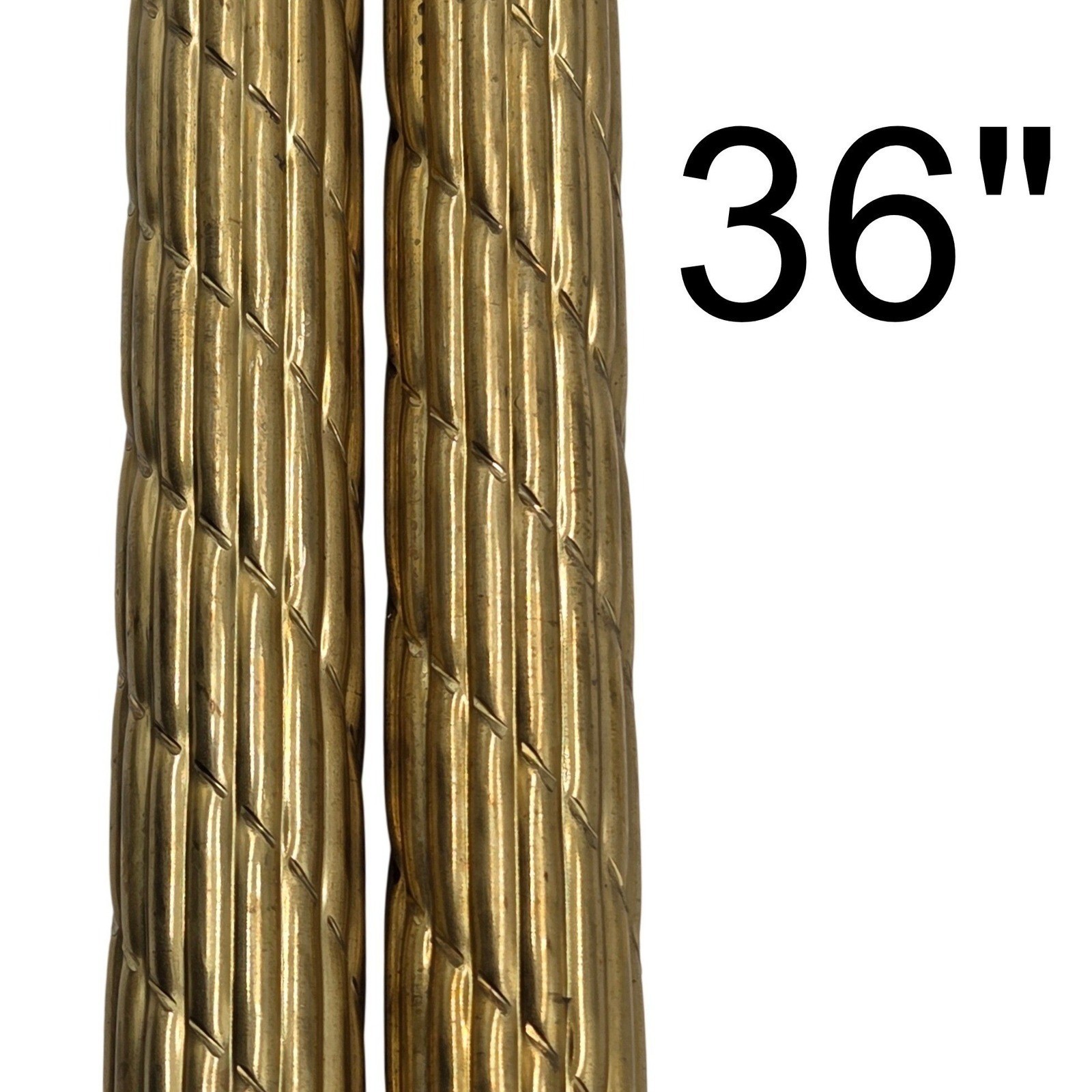 Reeded Twist Brass Tubing Pipe Pole Sleeve 36