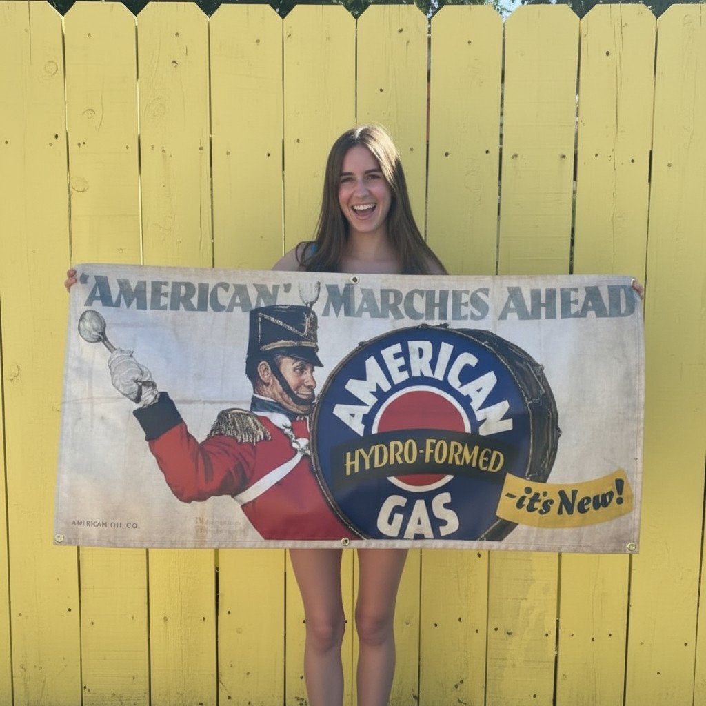 1940s American Gas Banner 4 Gas Enthusiast/ Fossil Fuel Fans/Man Cave garage art 1940s American Gas Banner 4 Gas Enthusiast/ Fossil Fuel Fans/Man Cave garage art