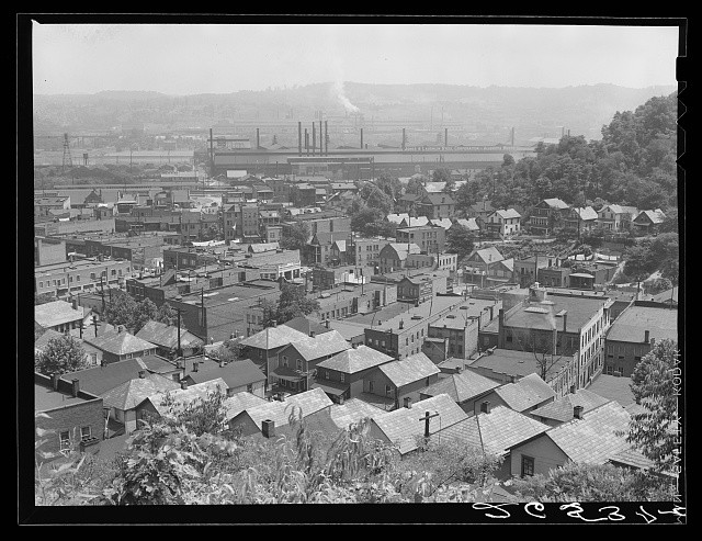 Photo:Aliquippa Pennsylvania 1938 Steel Mill Industrial Townscape