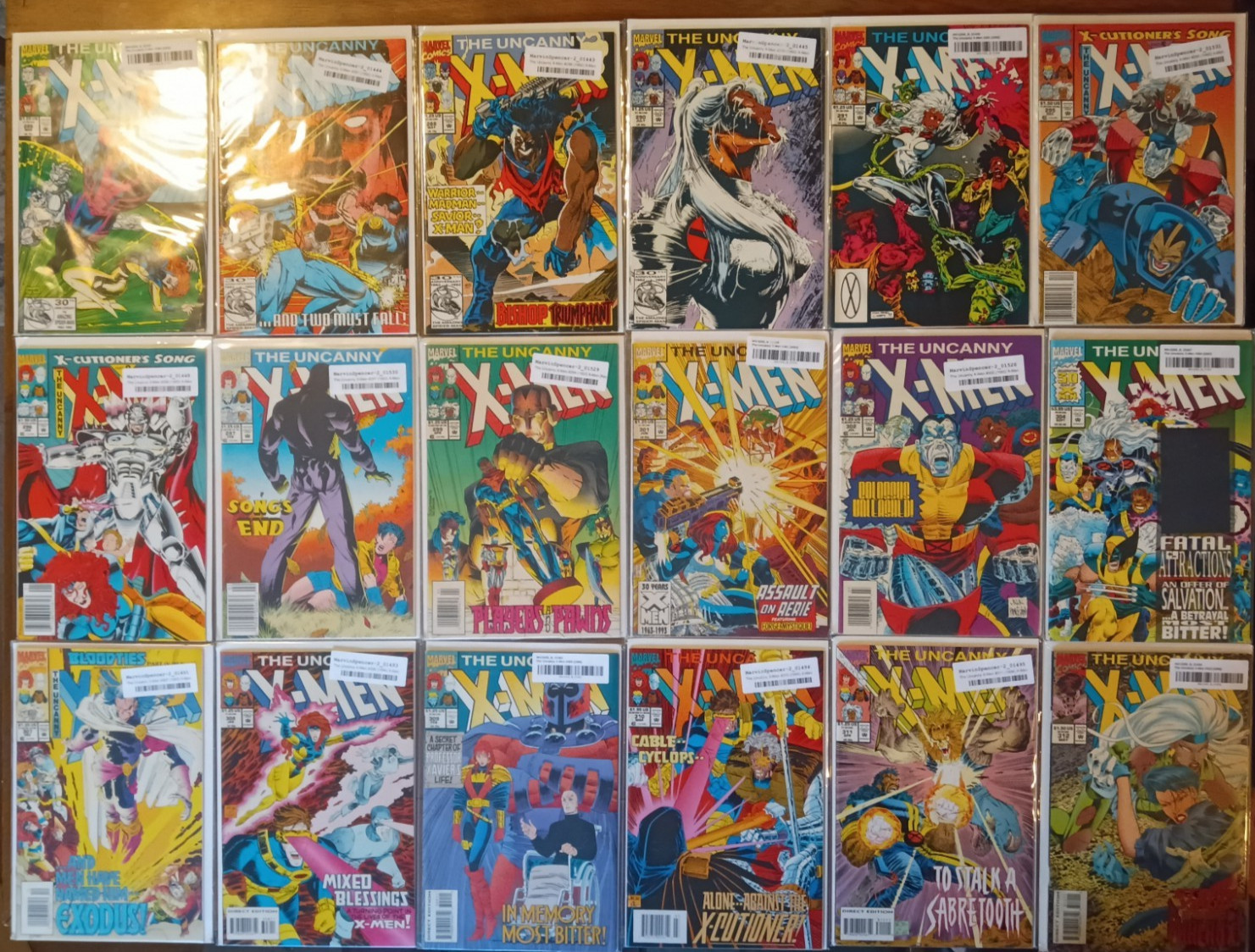 Large Uncanny X-Men 18 Comic lot (Marvel Comics 1992-1994) Classic 90's X-Men