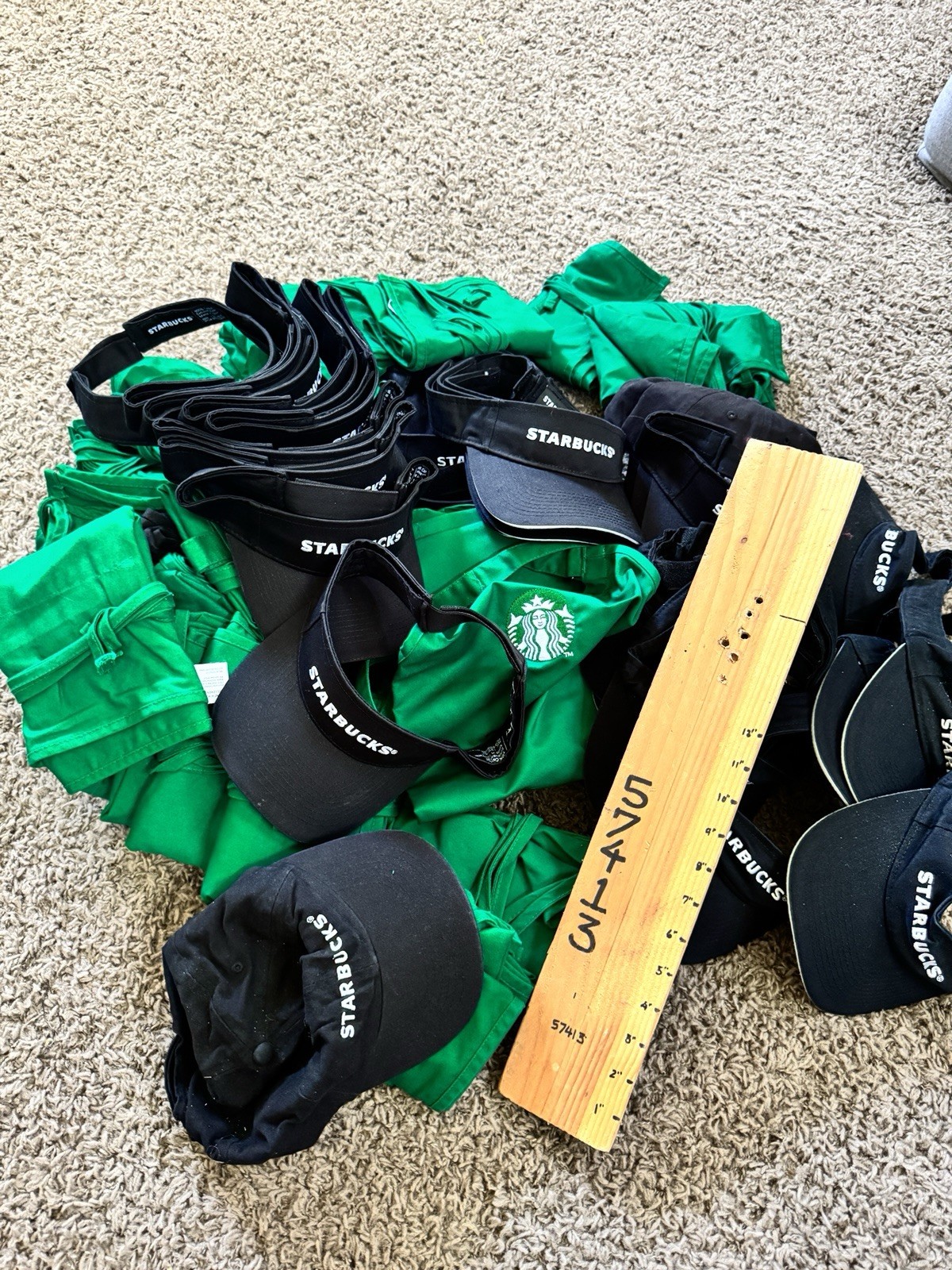 2026 🎃 Starbucks Official Barista Green Apron + Hat or Visor Halloween Costume