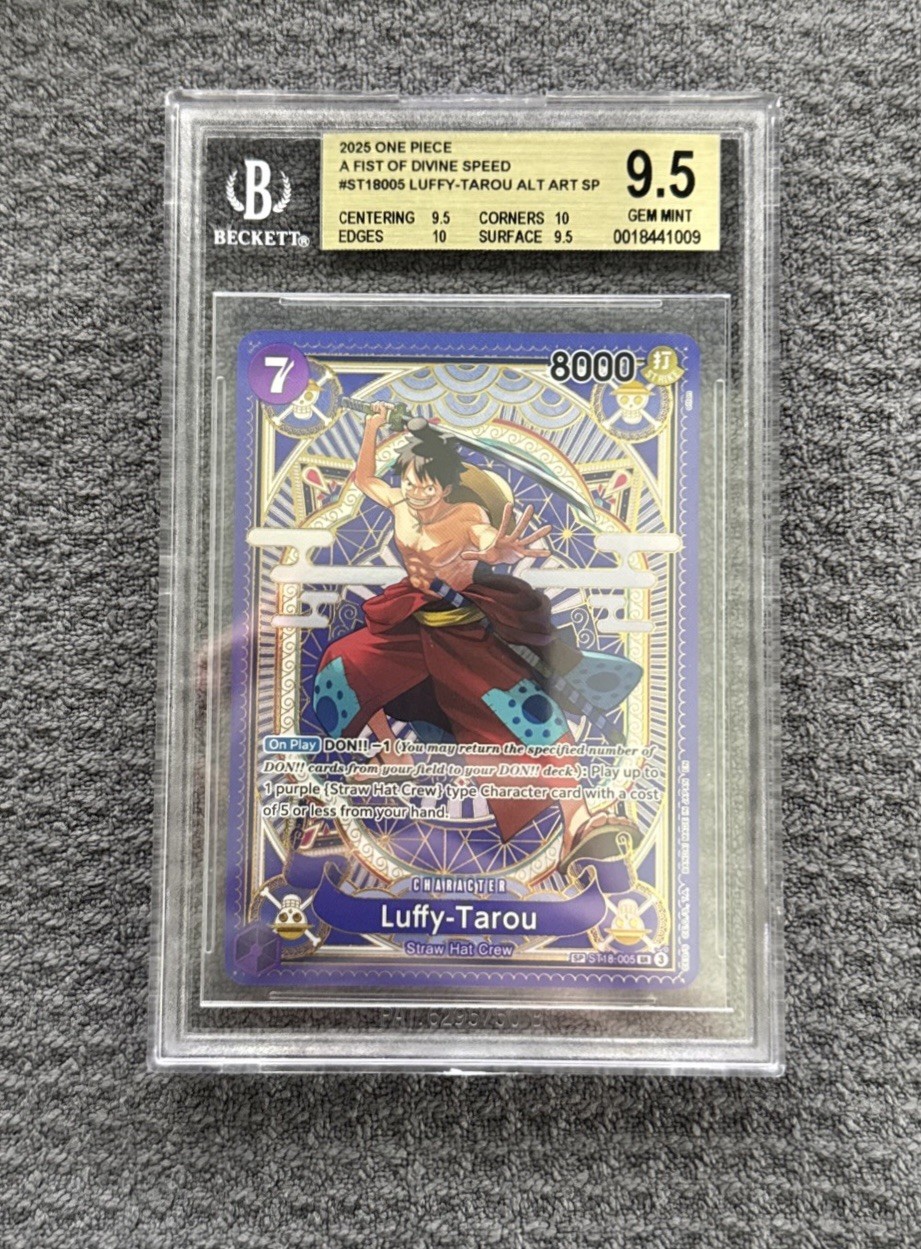 One Piece Luffy-Tarou ST18-005 SP Alt Art A Fist Of Divine Speed English BGS 9.5