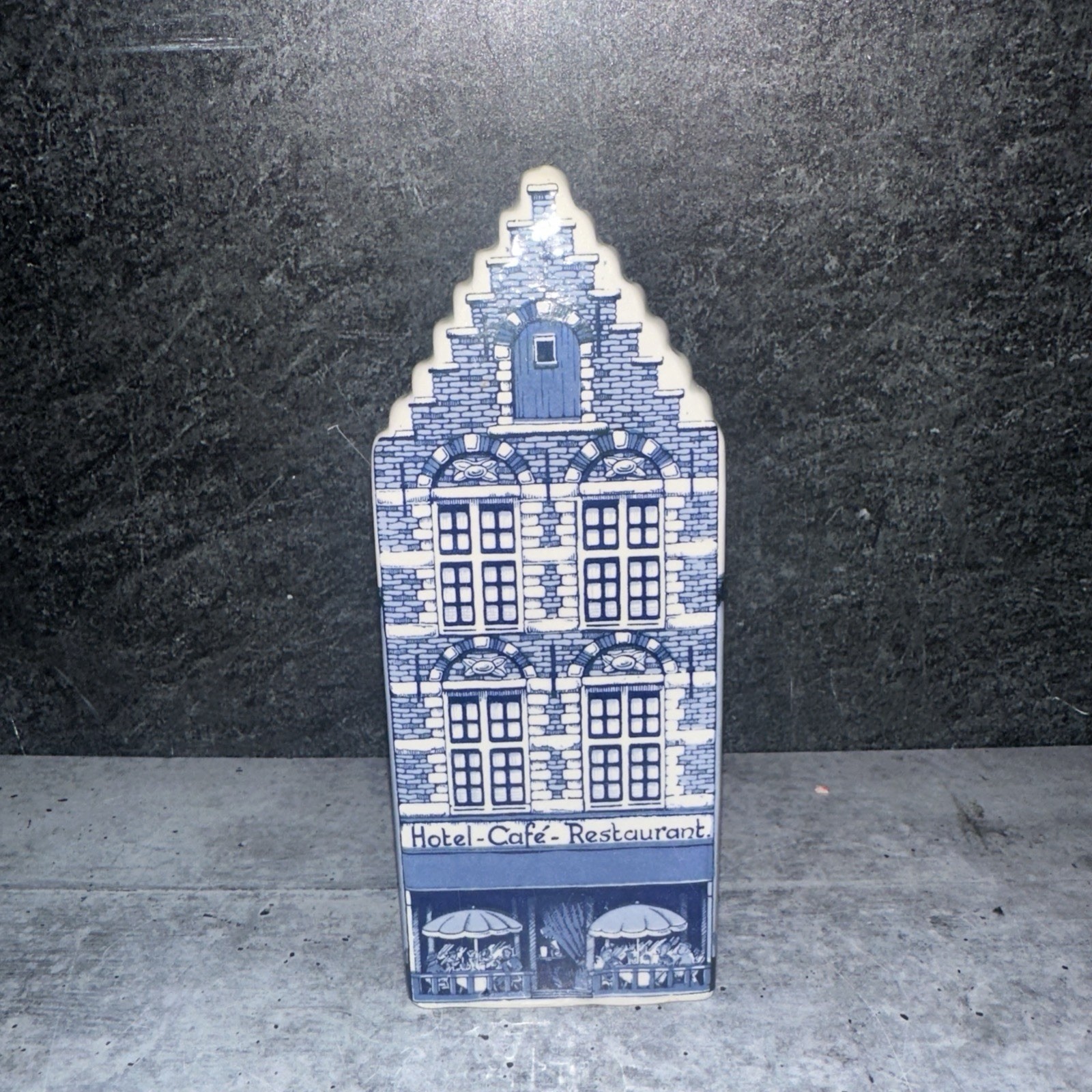 Delft Blue Hotel Cafe Restaurant #7 Porcelain Old Dutch Canal Houses Holland