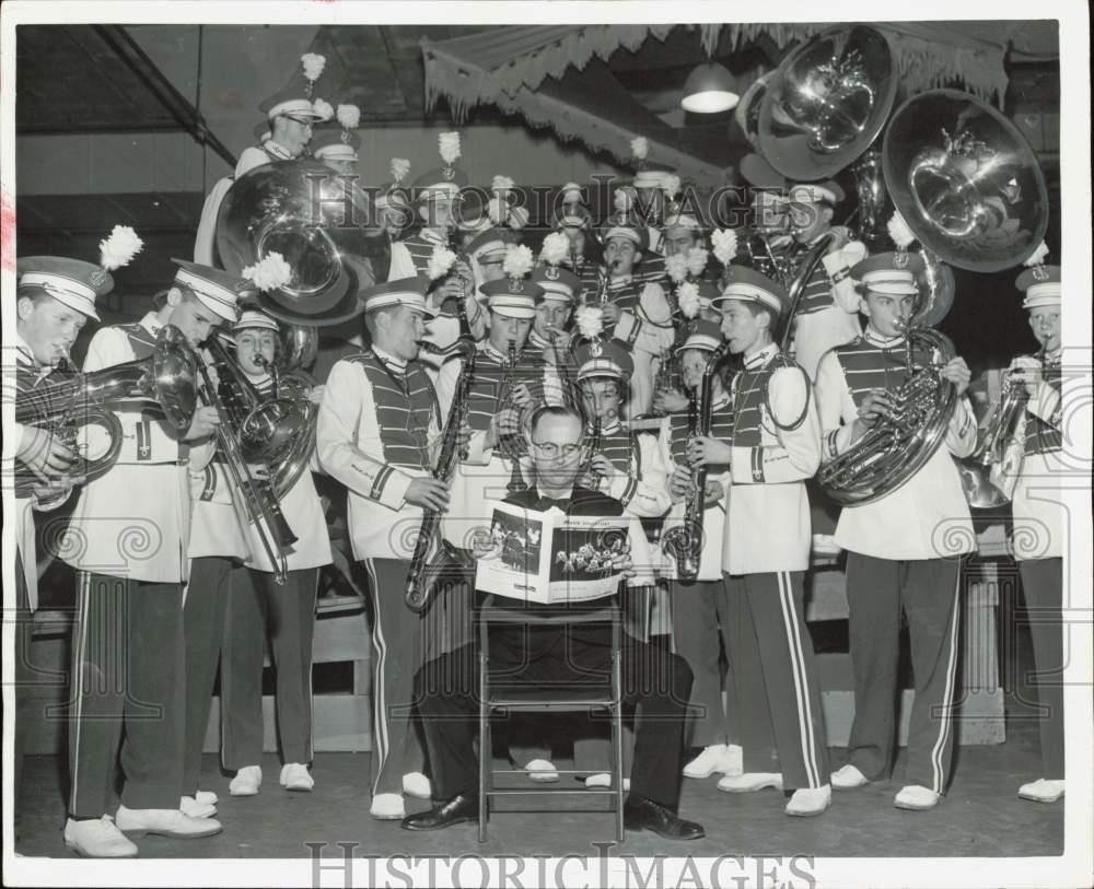 1959 Press Photo Sealth High band tunes up for performance at Seattle festival 1959 Press Photo Sealth High band tunes up for performance at Seattle festival
