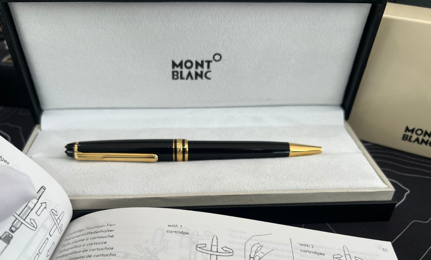 SALE Montblanc Meisterstück 164 Black Gold Trim Ballpoint Pen Full Box New Gift SALE Montblanc Meisterstück 164 Black Gold Trim Ballpoint Pen Full Box New Gift