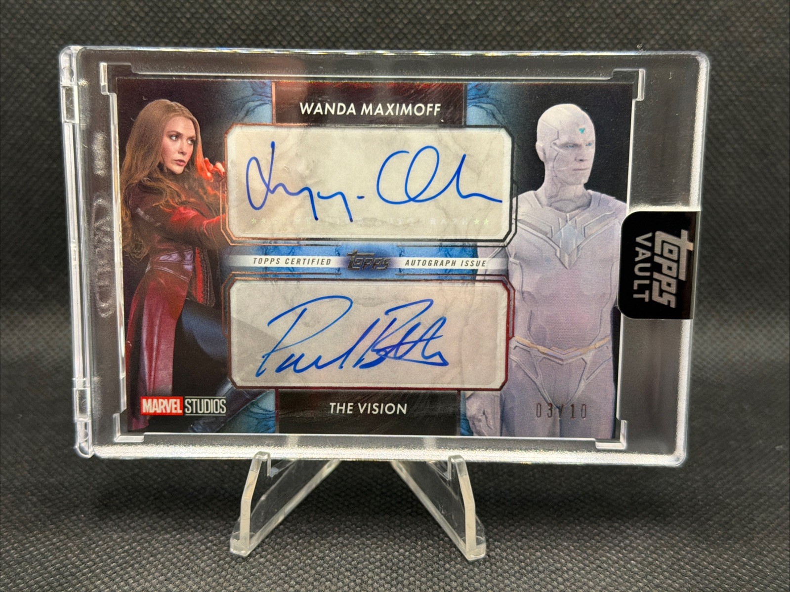 2026 Topps Vault Marvel Duo Autograph Elizabeth Olsen Paul Bettany /10 MD-EP