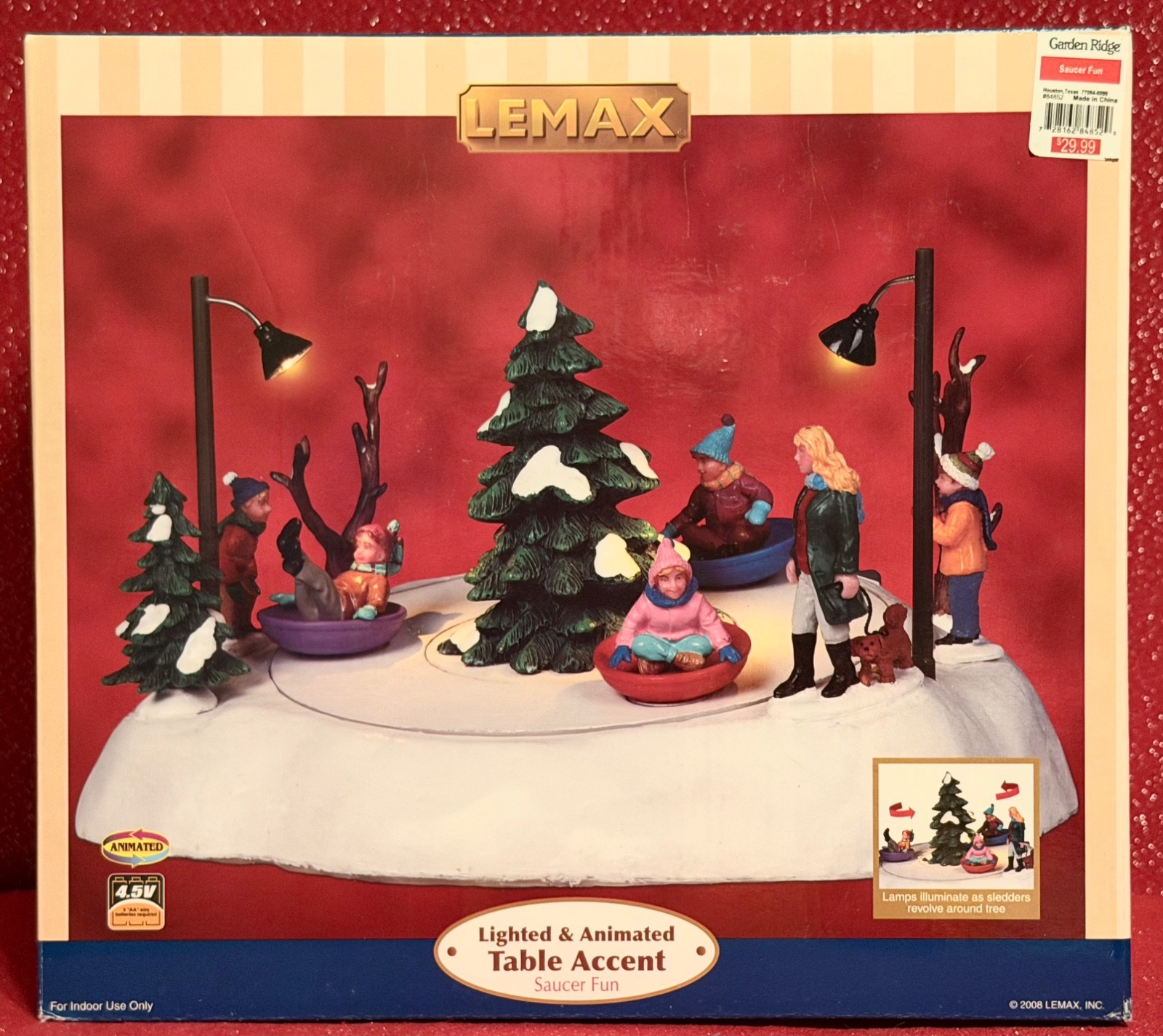 LEMAX SAUCER FUN 84852 - VILLAGE COLLECTION LIGHTED/ANIMATED TABLE ACCENT - NEW