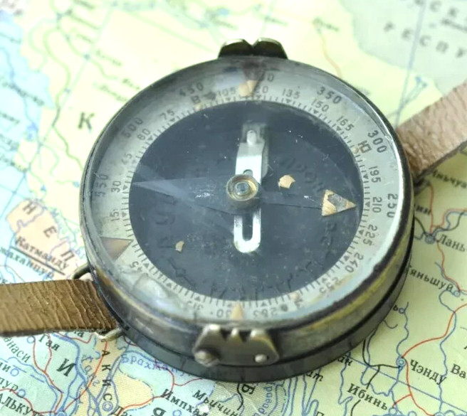 ORIGINAL WWII WW2 1930-s Russian RED ARMY Wrist Compass Artillery RKKA