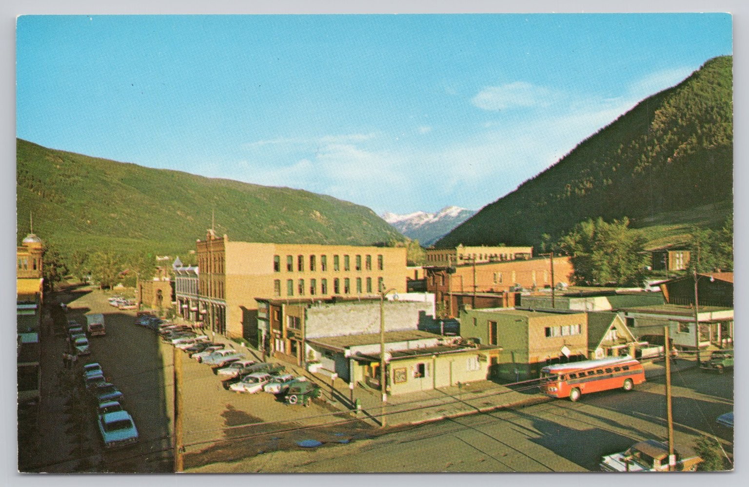 Vintage Aspen Colorado Main Street View Continental Divide Chrome Postcard