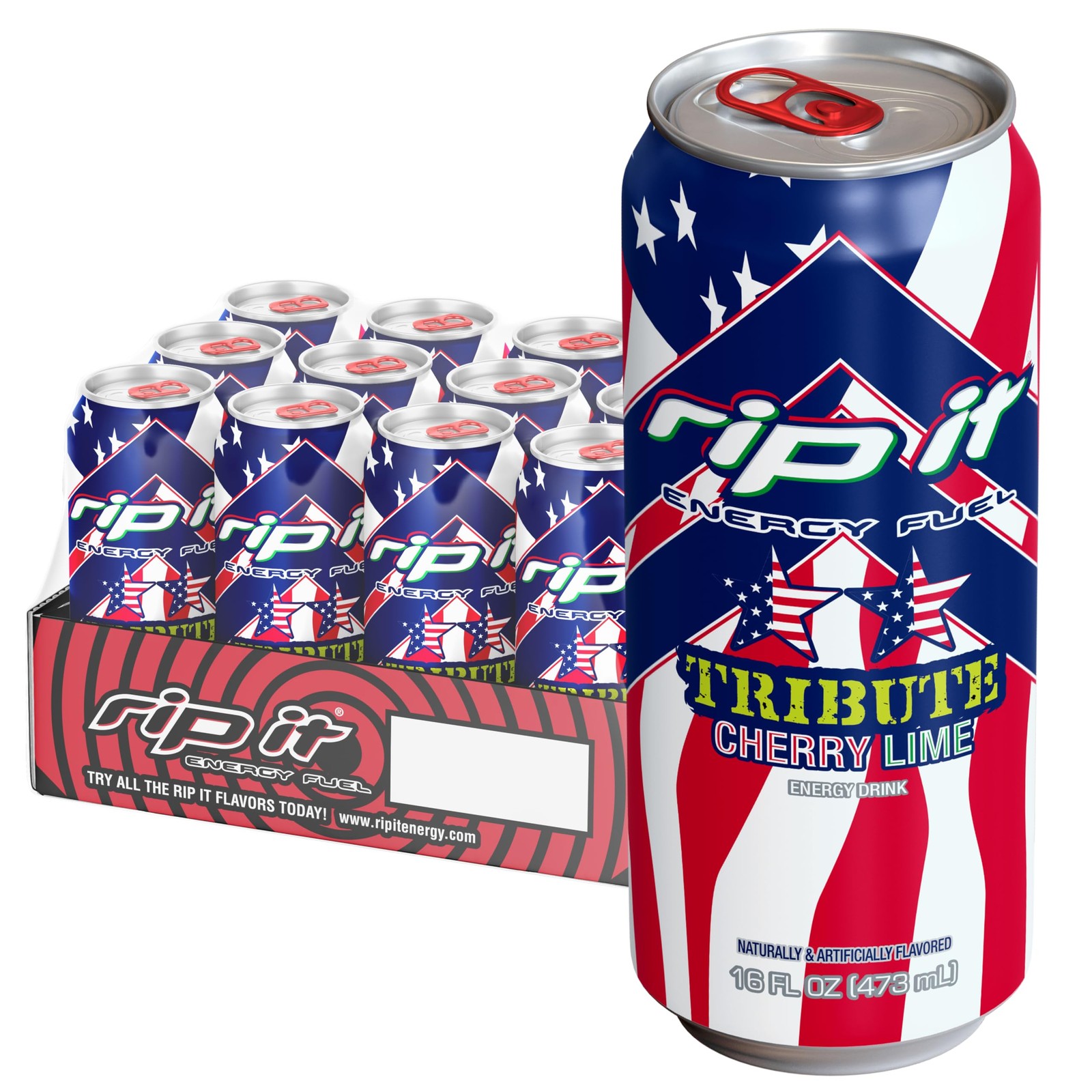 Rip-It Energy Drink | Tribute 16 Fl Oz (Pack of 12), Cherry Lime (Tribute) Rip-It Energy Drink | Tribute 16 Fl Oz (Pack of 12), Cherry Lime (Tribute)