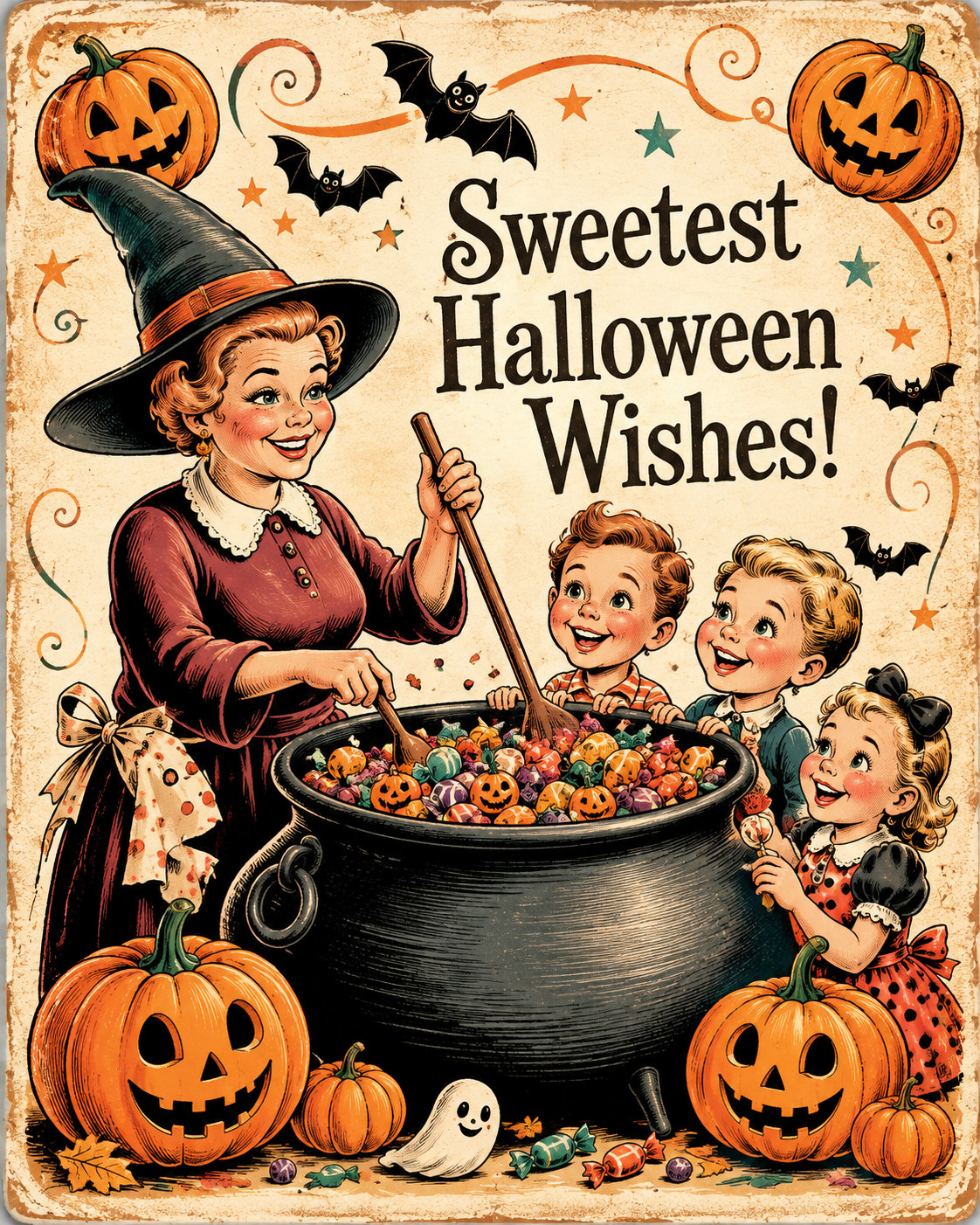 Sweetest Halloween | Vintage Holiday Wall Decor 8x10 24x30