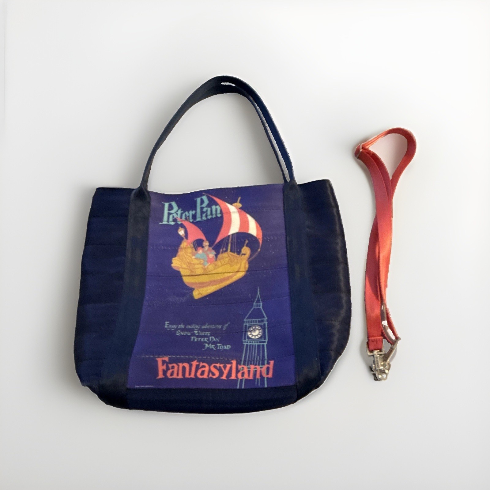 Harveys Disneyland 60th Anniversary Peter Pan Seatbelt Tote Bag-Rare Disney