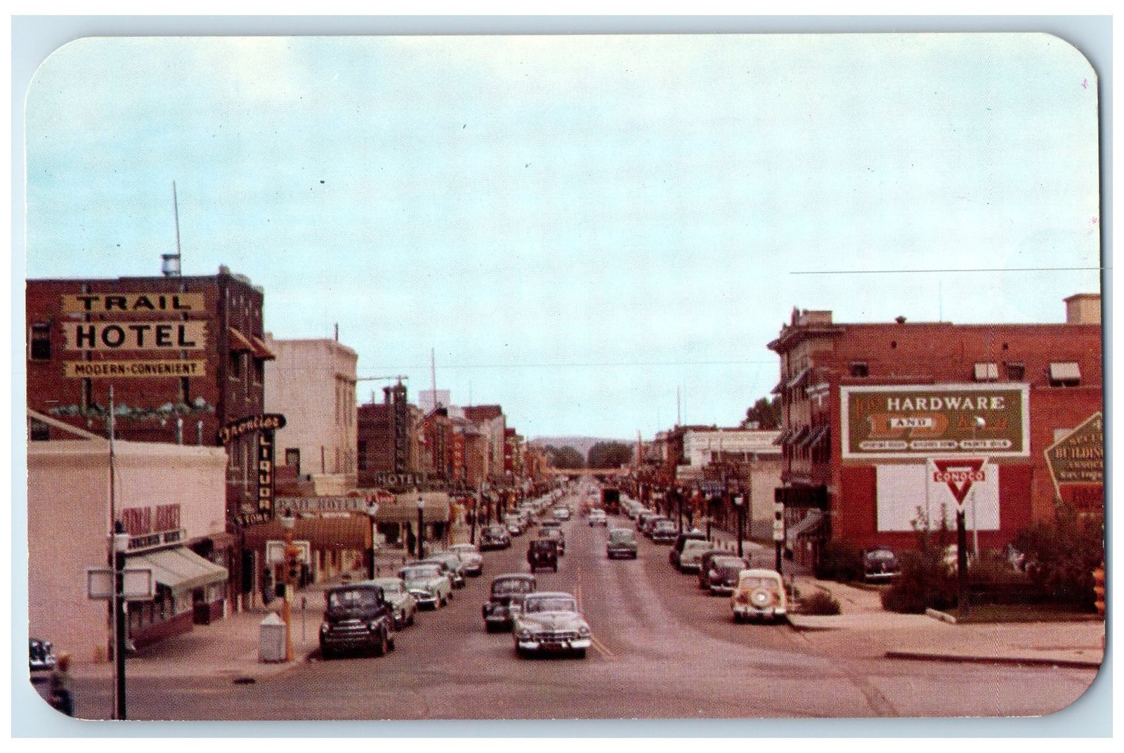c1960\'s Business District Cattle Country Sheridan Wyoming WY Buildings Postcard c1960\'s Business District Cattle Country Sheridan Wyoming WY Buildings Postcard